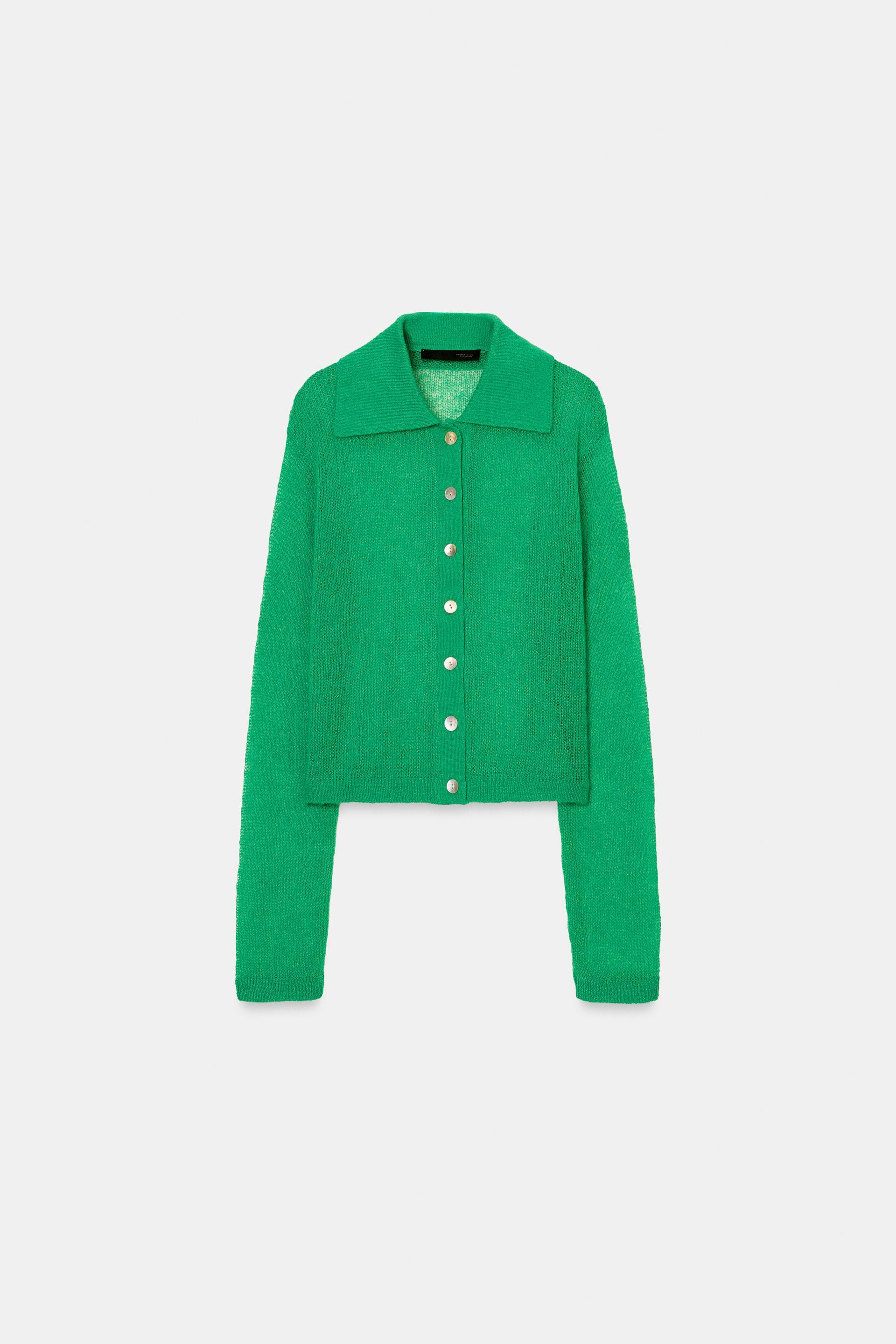 POLO COLLAR CARDIGAN by ZARA