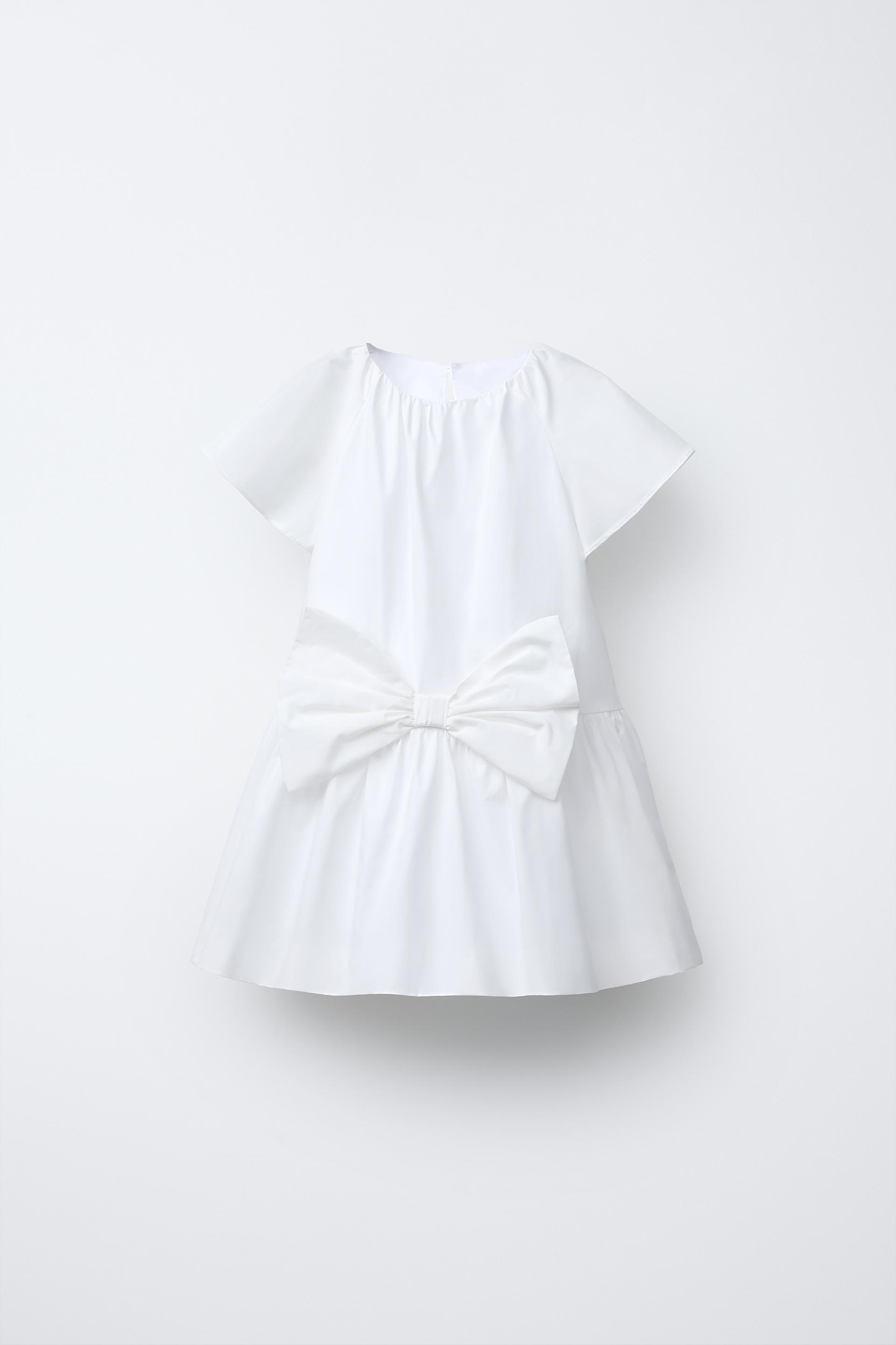 POPLIN DRESS WITH BOW by ZARA