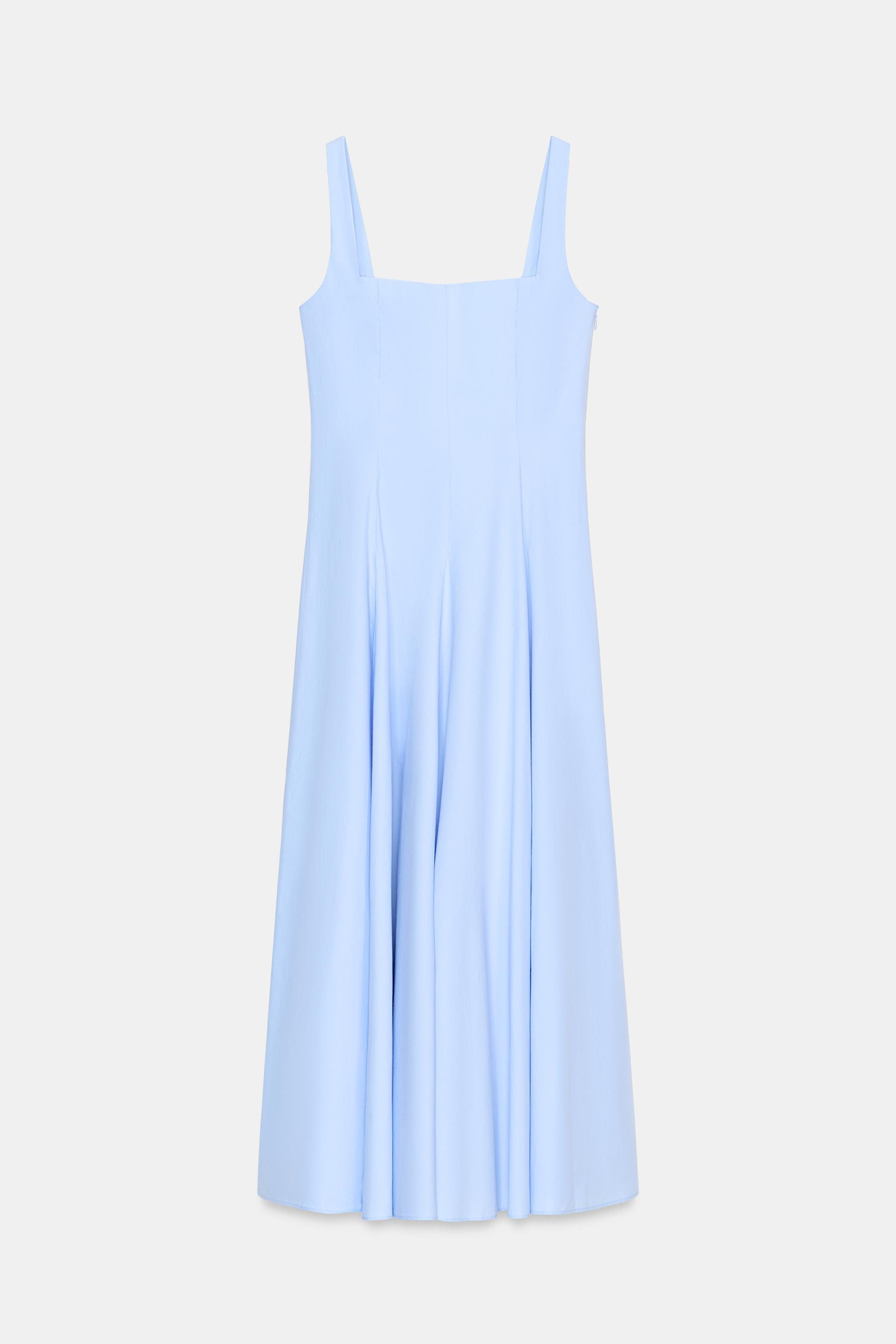 POPLIN GODET DRESS by ZARA