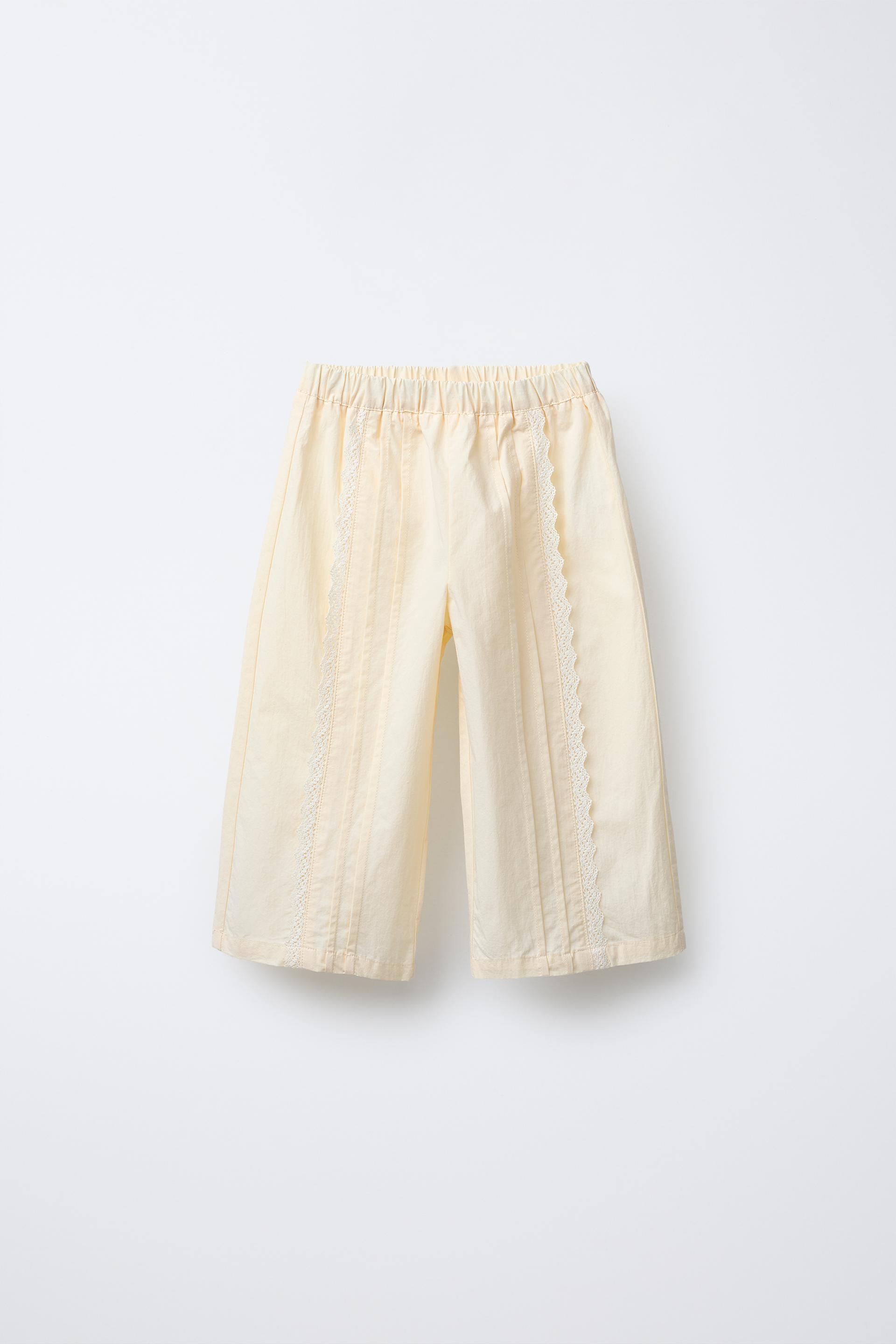 POPLIN LACE PANTS by ZARA