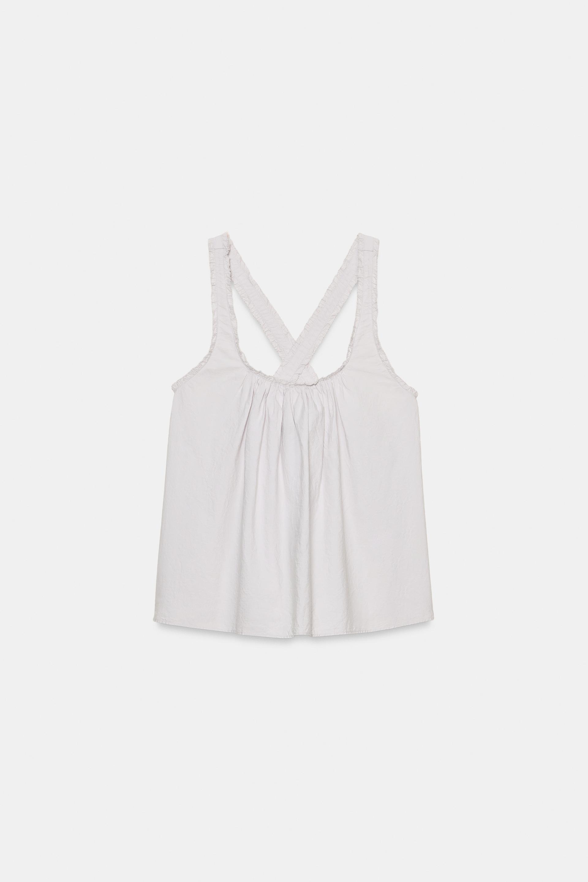 POPLIN STRAPPY TOP by ZARA