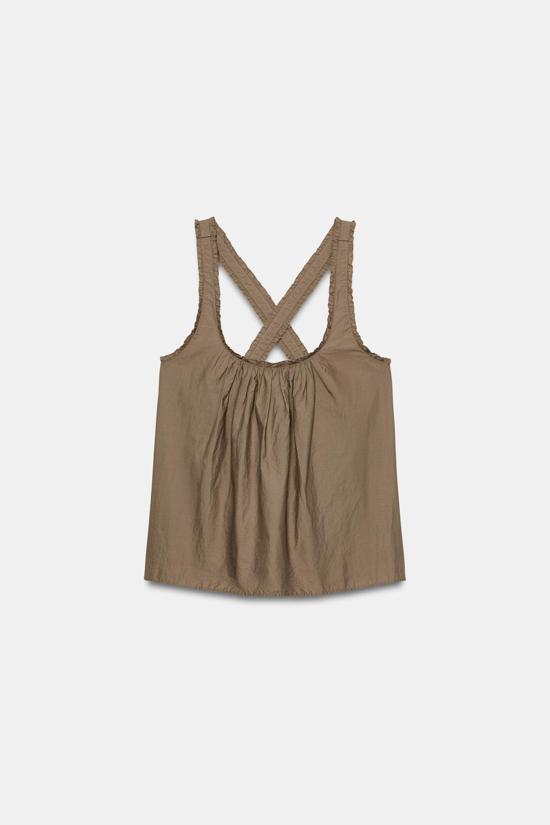 POPLIN STRAPPY TOP by ZARA