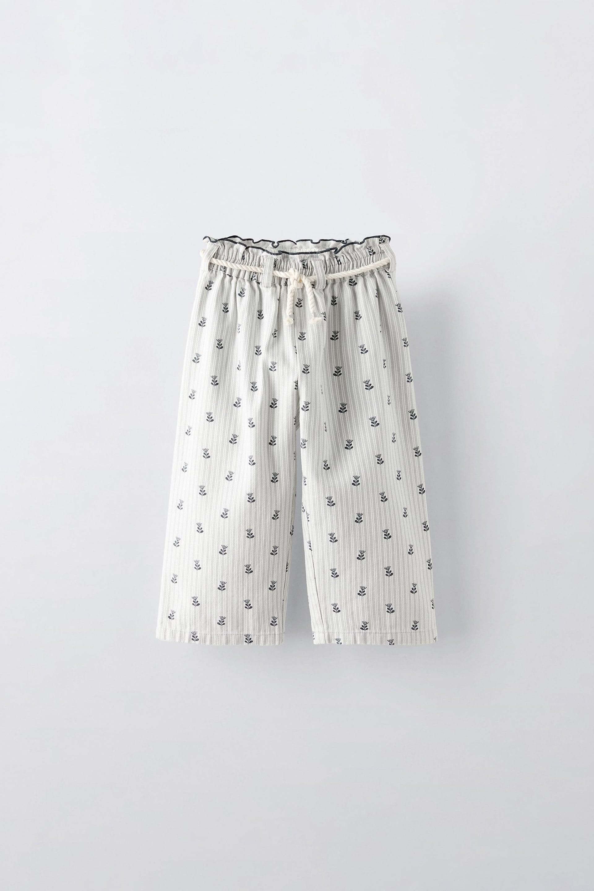 PRINTED DRAWSTRING PANTS by ZARA