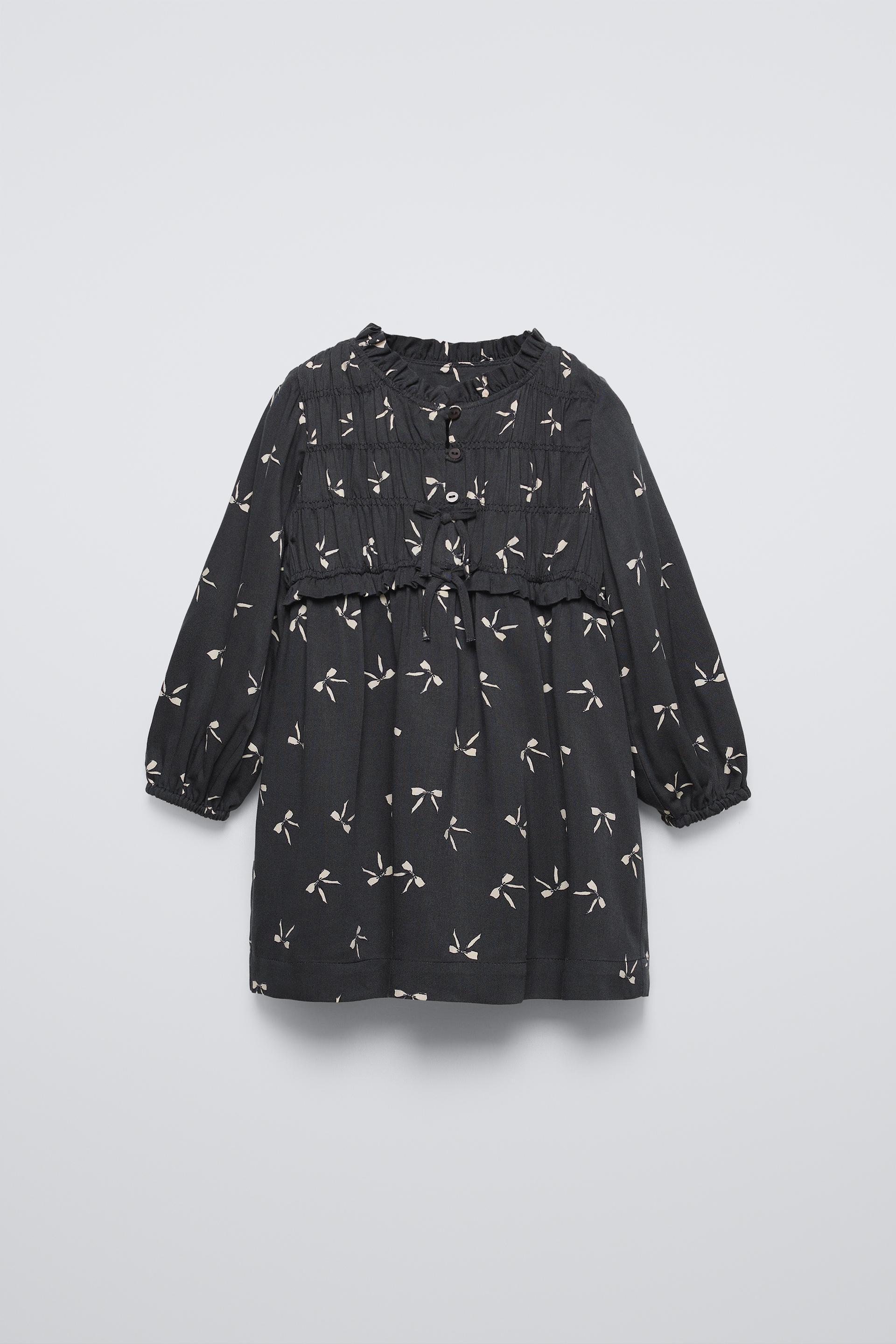 PRINTED DRESS WITH BOWS by ZARA