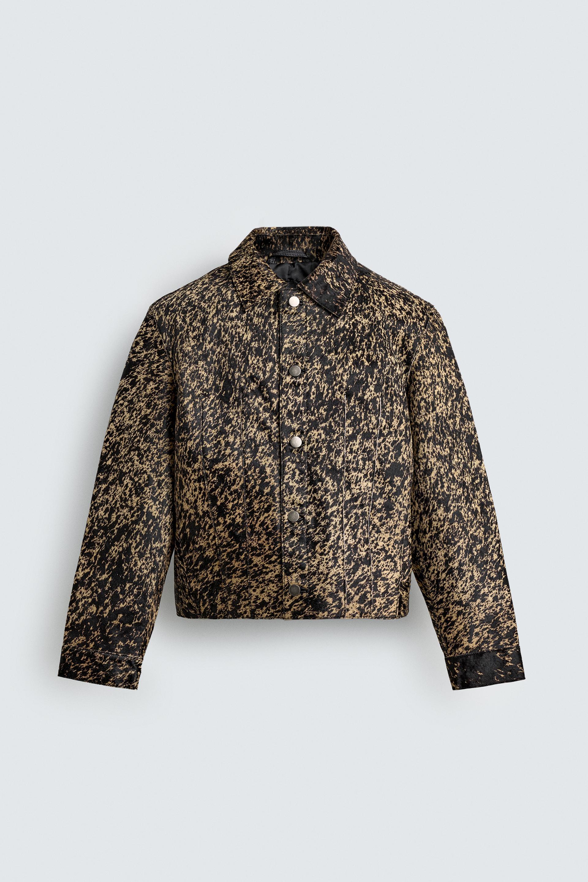 PRINTED FUR LEATHER JACKET by ZARA