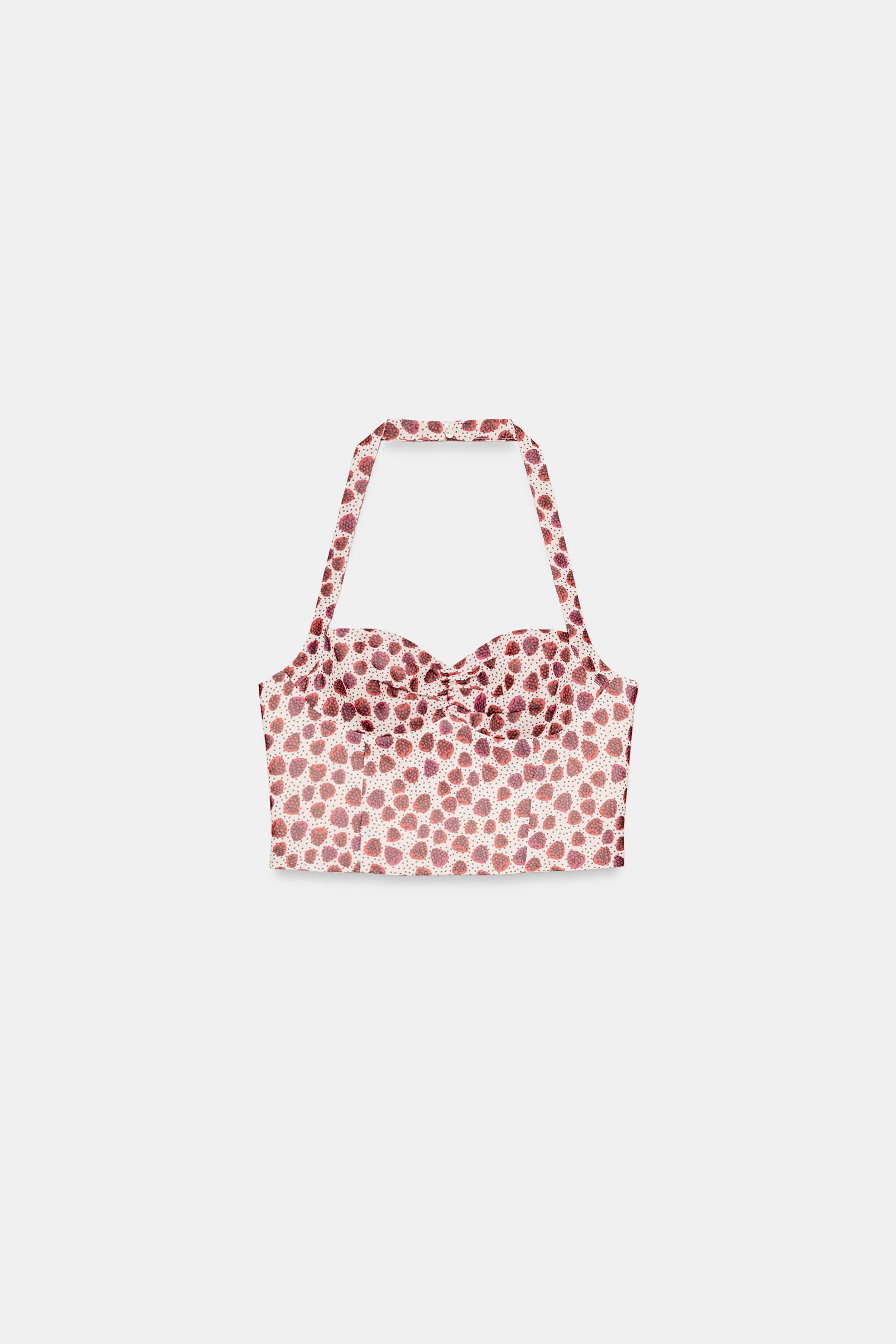 PRINTED HALTER TOP by ZARA