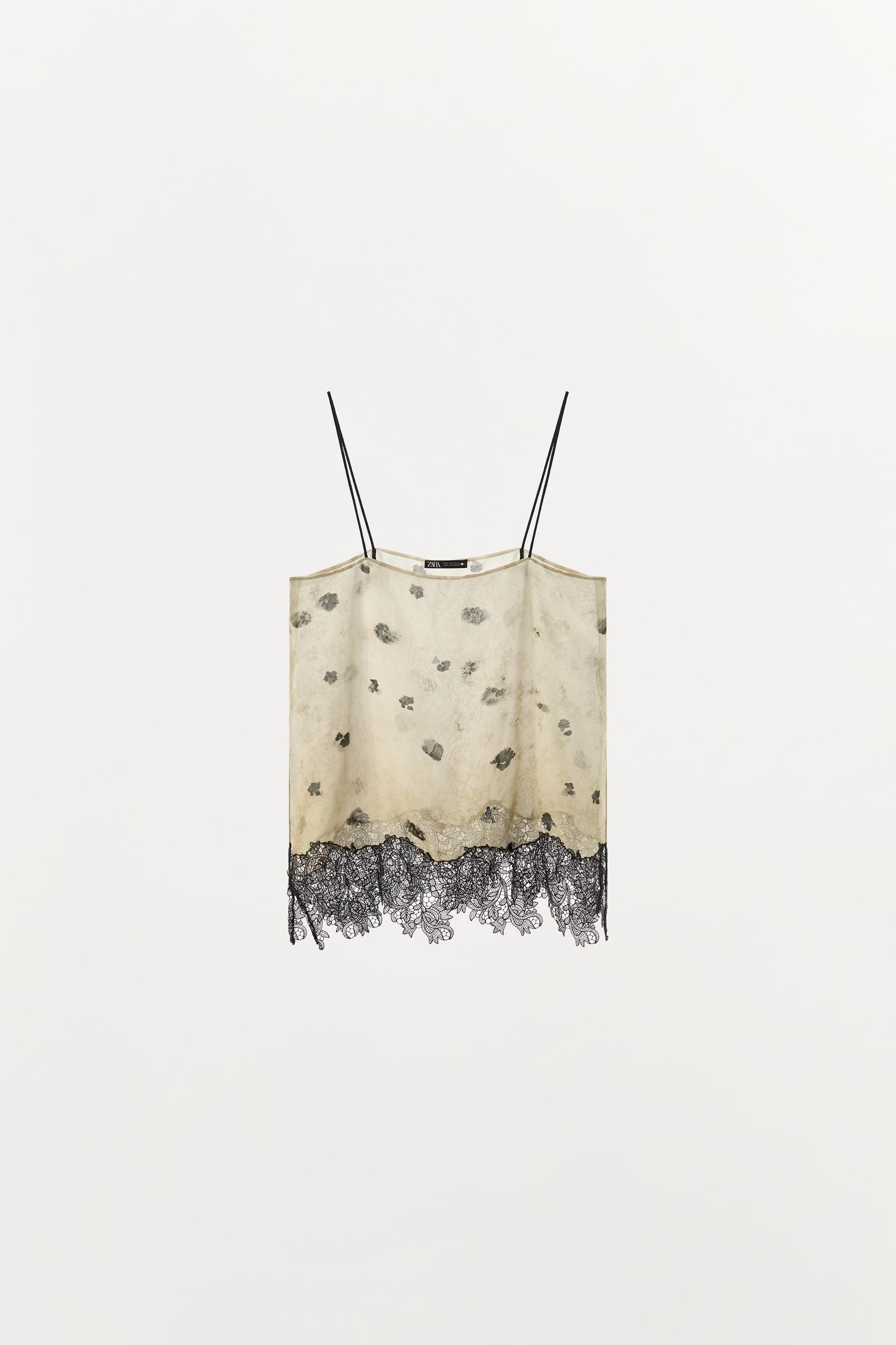 PRINTED LACE CAMISOLE by ZARA