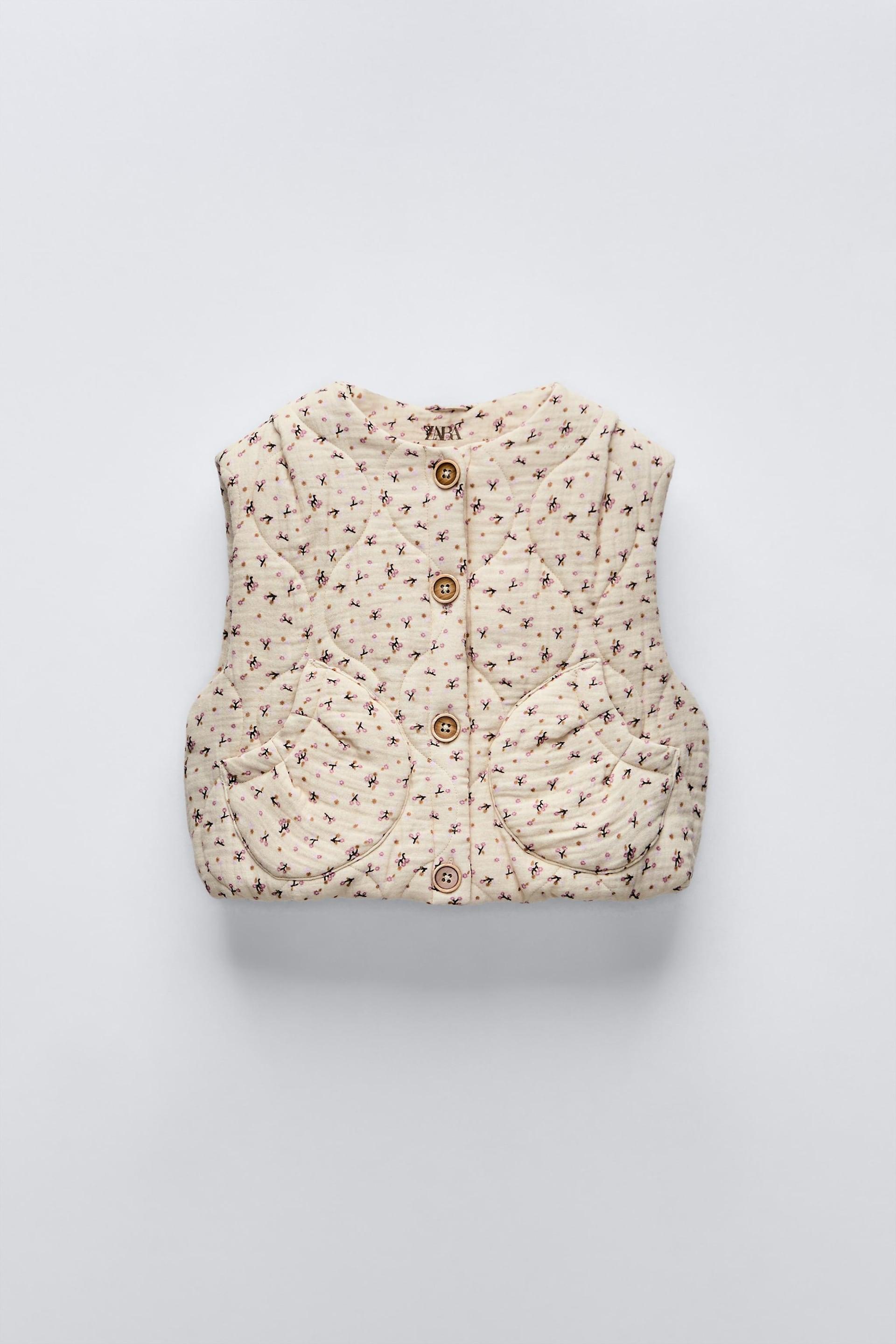 PRINTED QUILTED VEST by ZARA