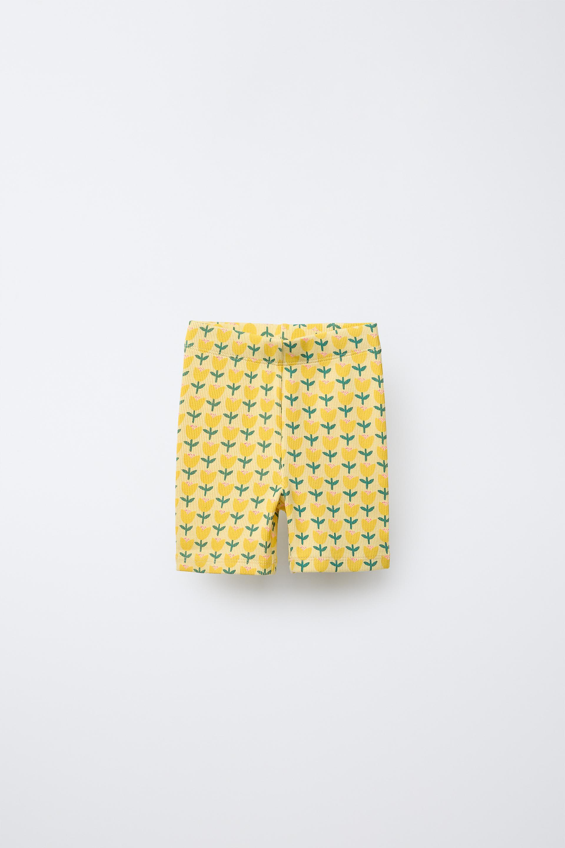 PRINTED RIBBED BIKE SHORTS by ZARA