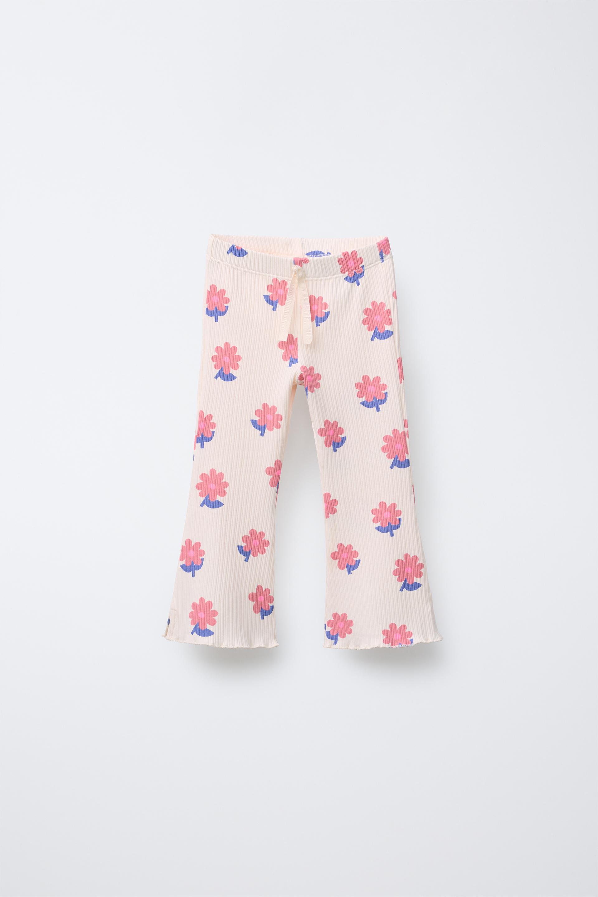 PRINTED RIBBED FLARE LEGGINGS by ZARA