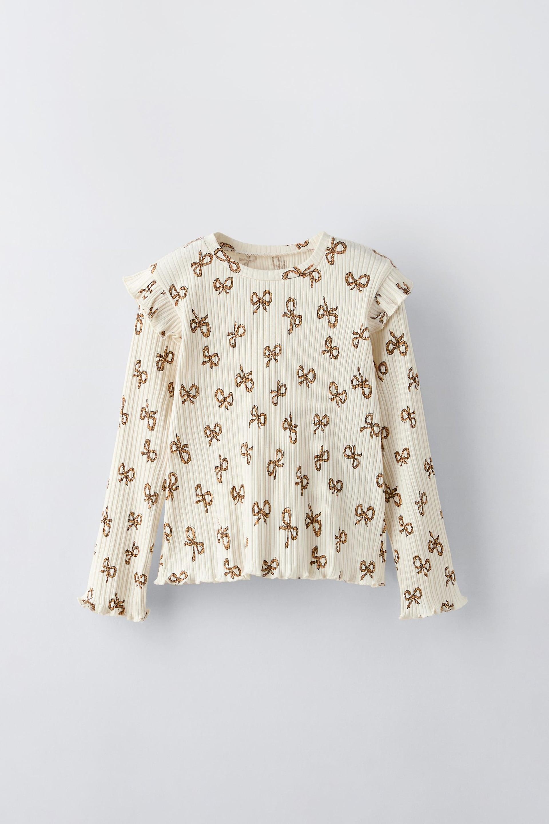 PRINTED RIBBED T-SHIRT by ZARA