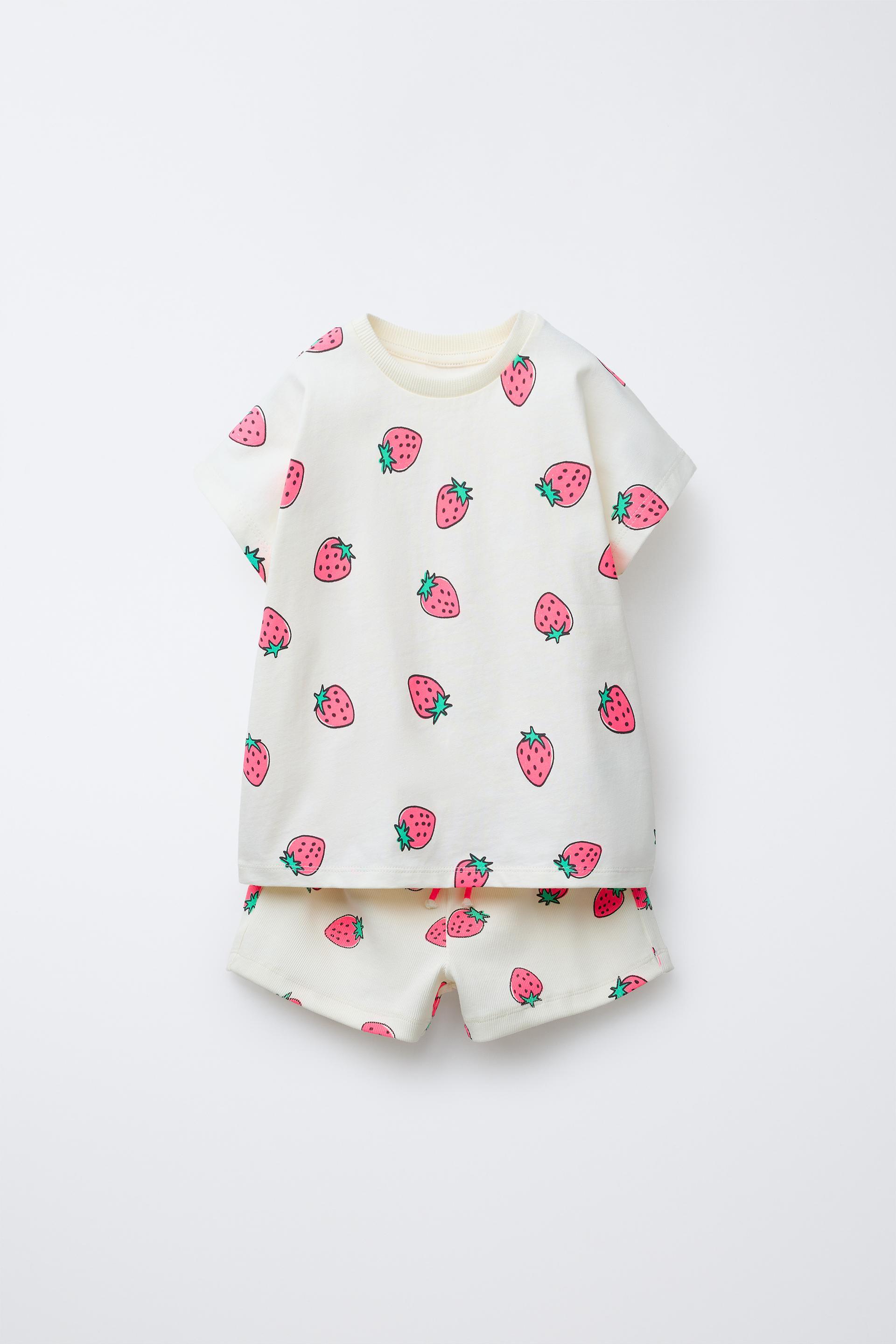 PRINTED RIBBED T-SHIRT AND BERMUDA SET by ZARA