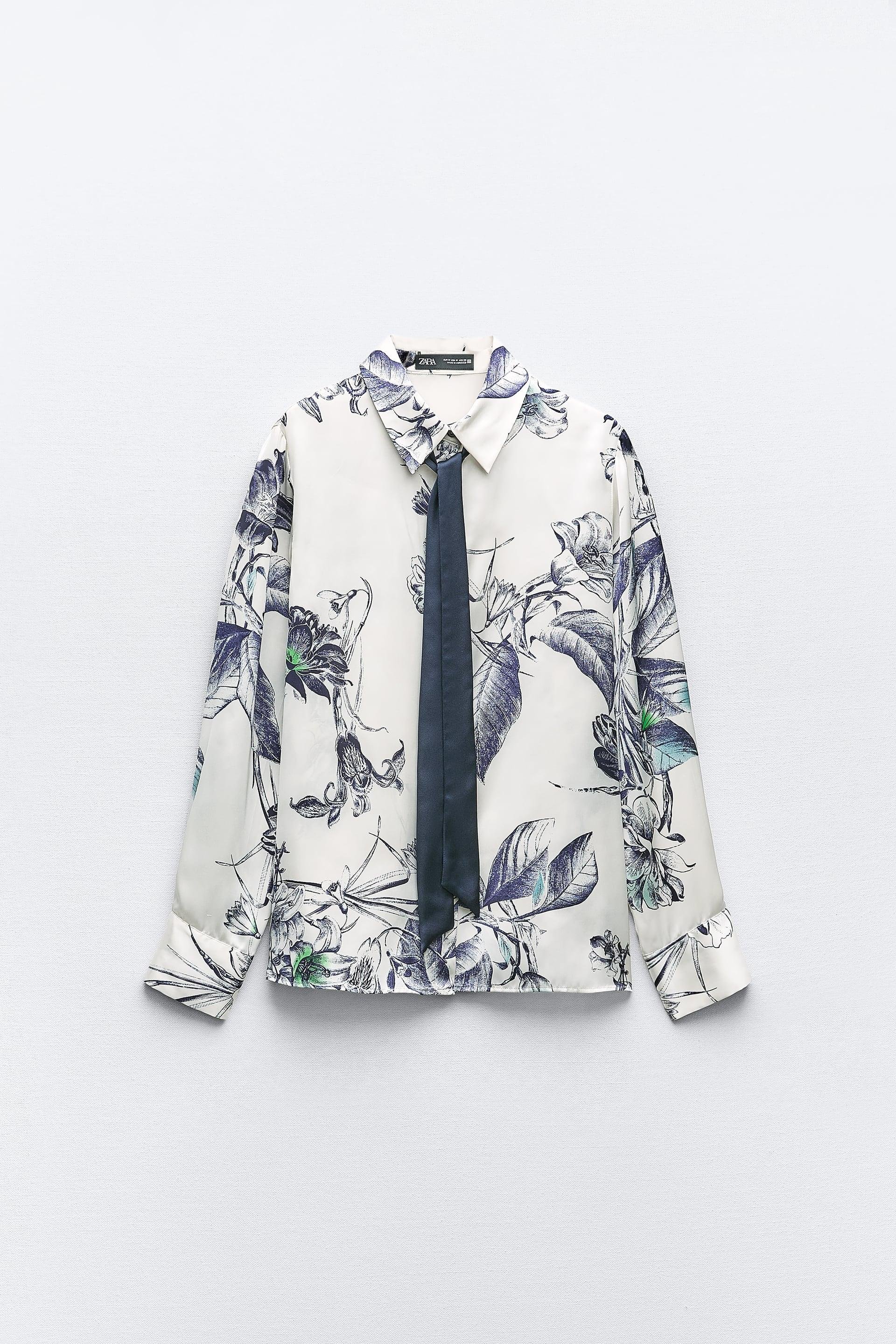 PRINTED SHIRT WITH TIE by ZARA