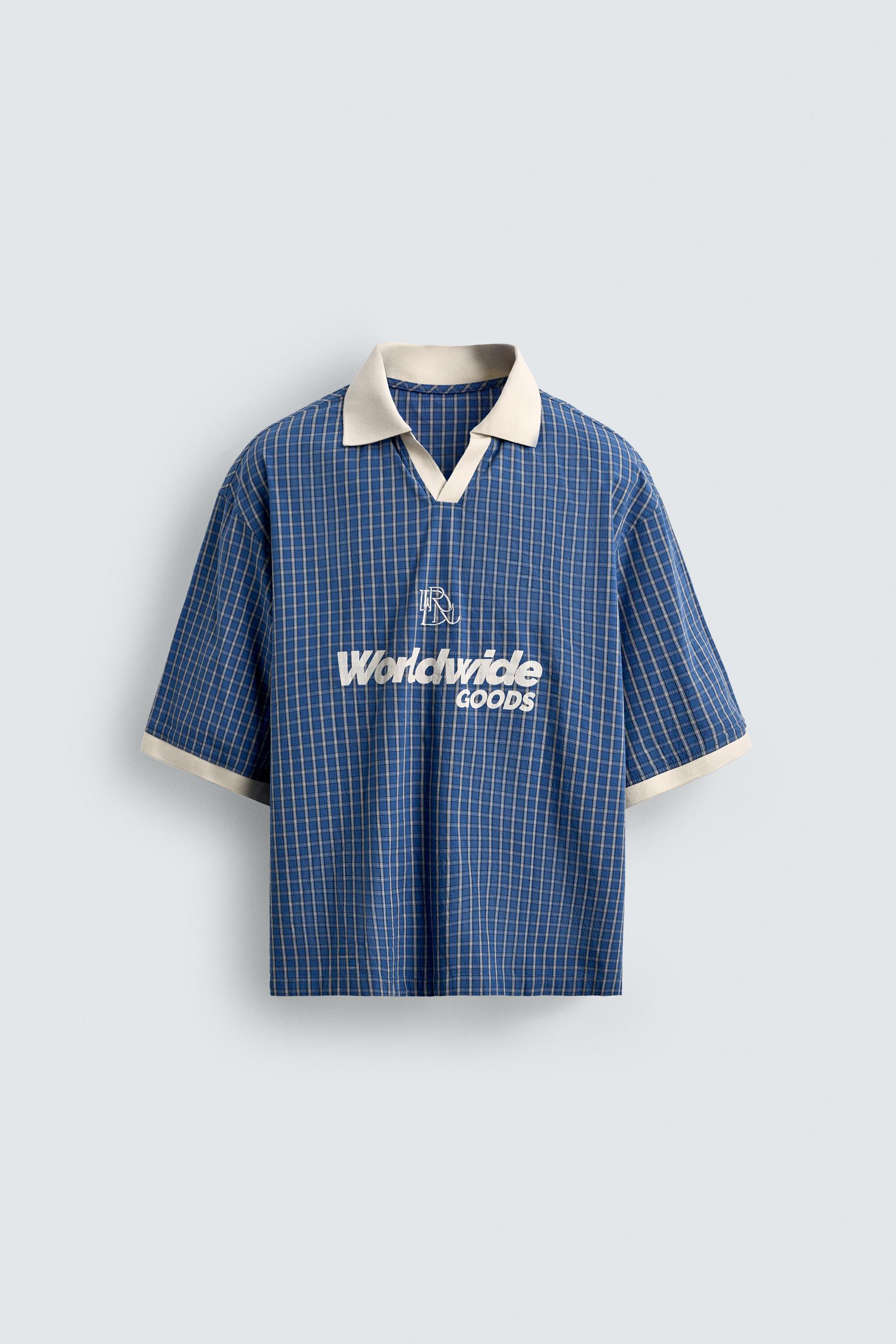 PRINTED TEXT CROPPED POLO SHIRT by ZARA