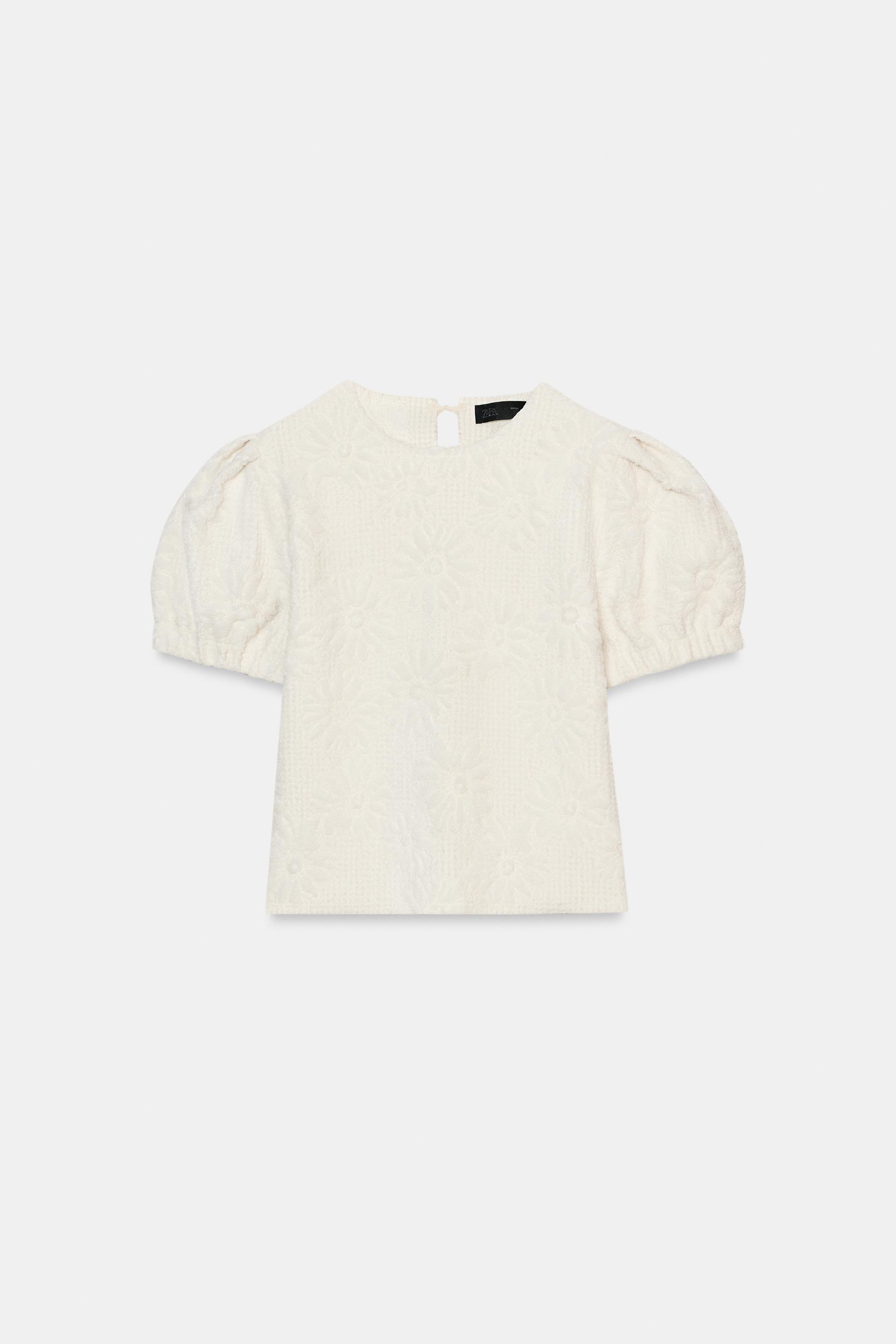 PUFF SLEEVE KNIT TOP by ZARA