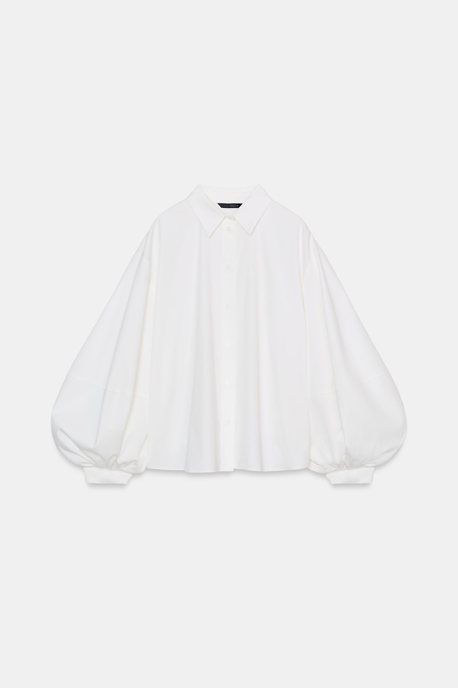 PUFF SLEEVE POPLIN SHIRT by ZARA