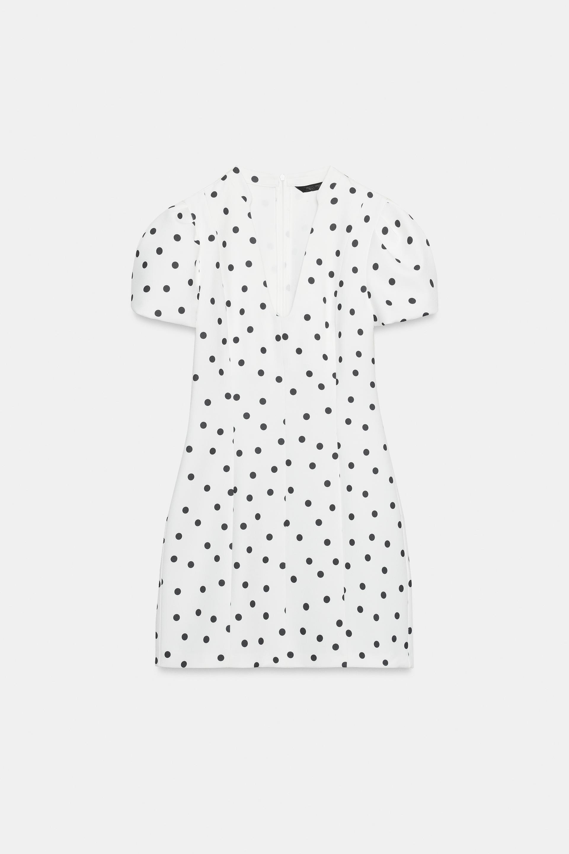 PUFF SLEEVE SHORT DRESS by ZARA