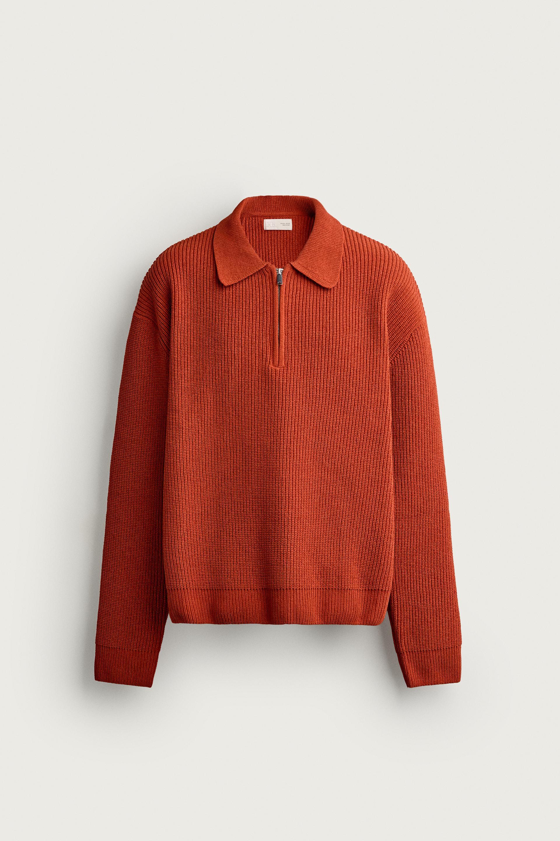 QUARTER-ZIP KNIT POLO SHIRT by ZARA