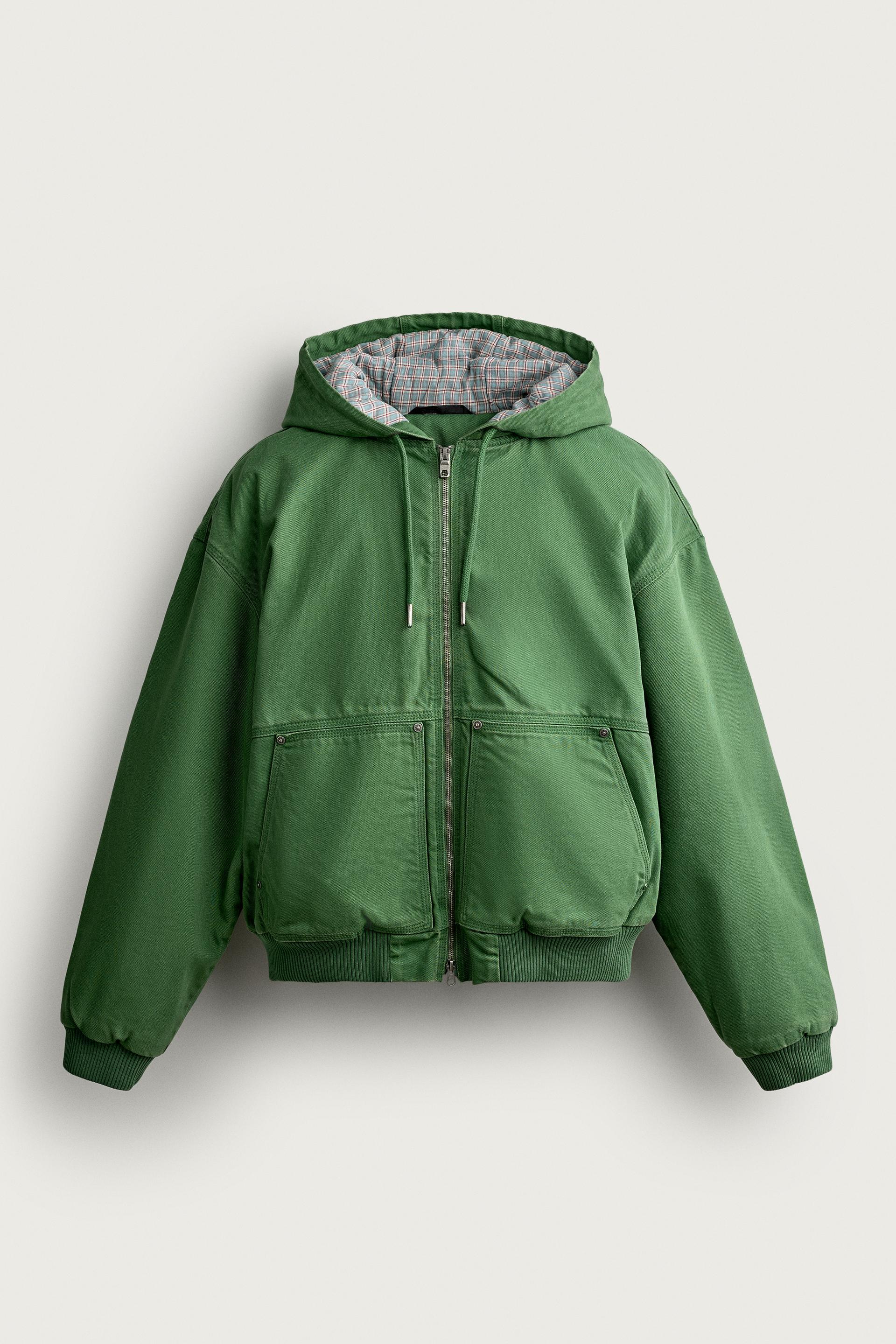 QUILTED CONTRAST HOODIE JACKET by ZARA