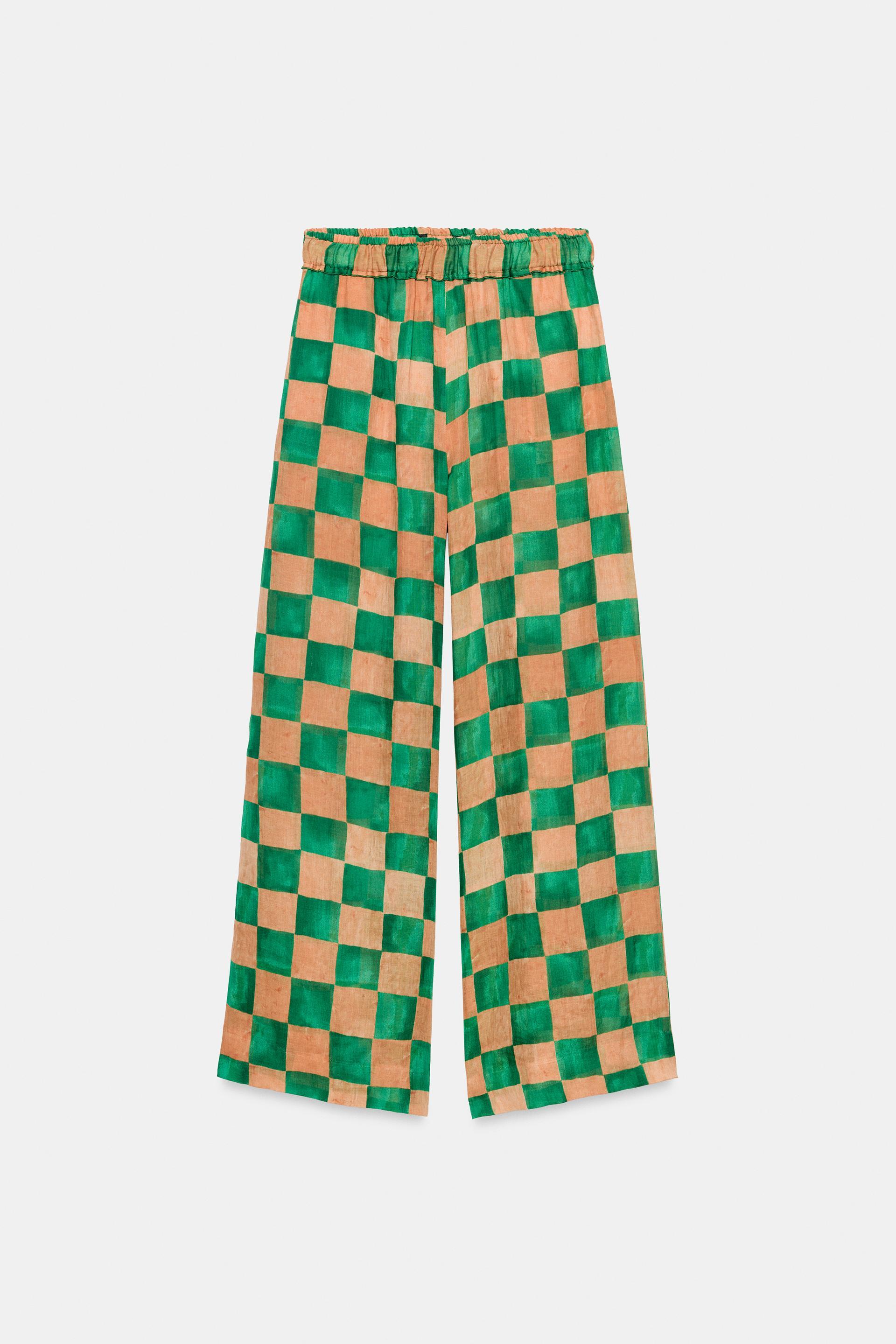 RAMIE PLAID PALAZZO PANTS ZW COLLECTION by ZARA