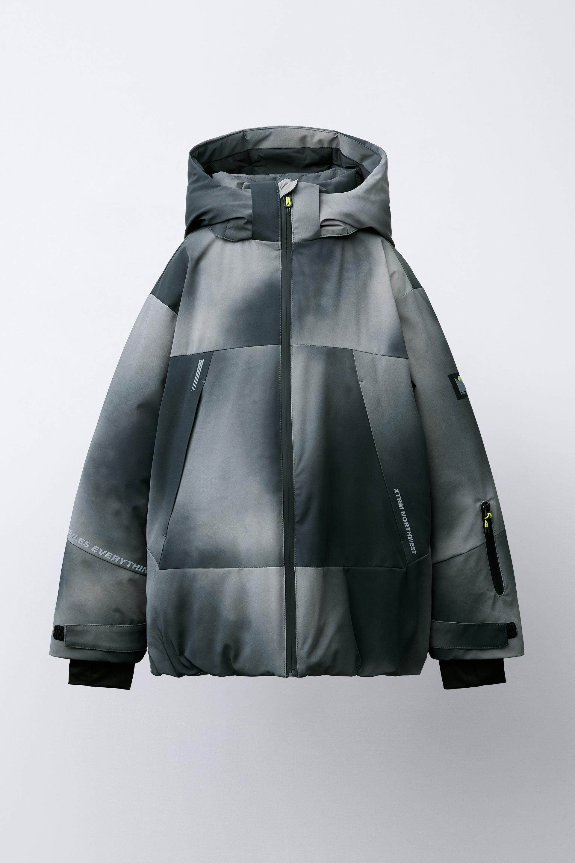 RECCO® SYSTEM SKI COLLECTION TIE DYE WATER RESISTANT AND WINDPROOF DETACHABLE HOODIE JACKET by ZARA