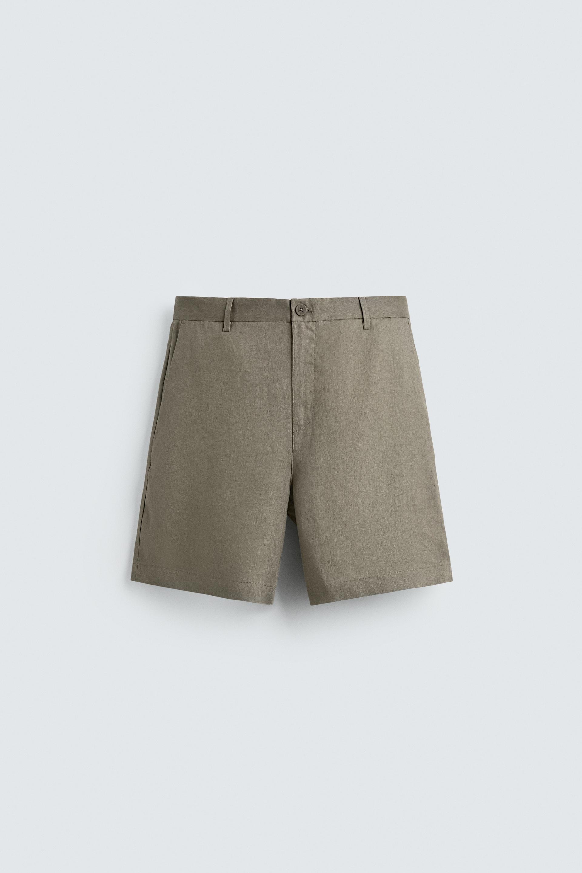 REGULAR FIT 100% LINEN SHORTS by ZARA