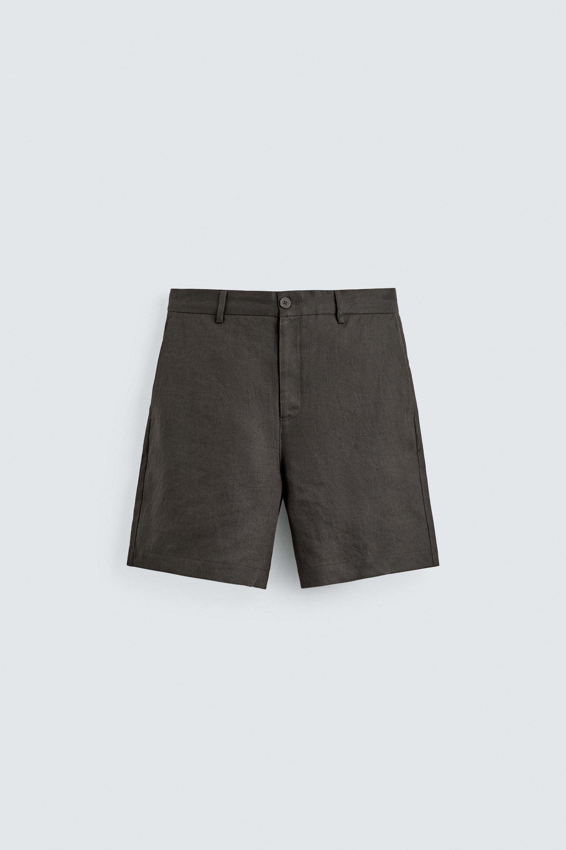 REGULAR FIT 100% LINEN SHORTS by ZARA