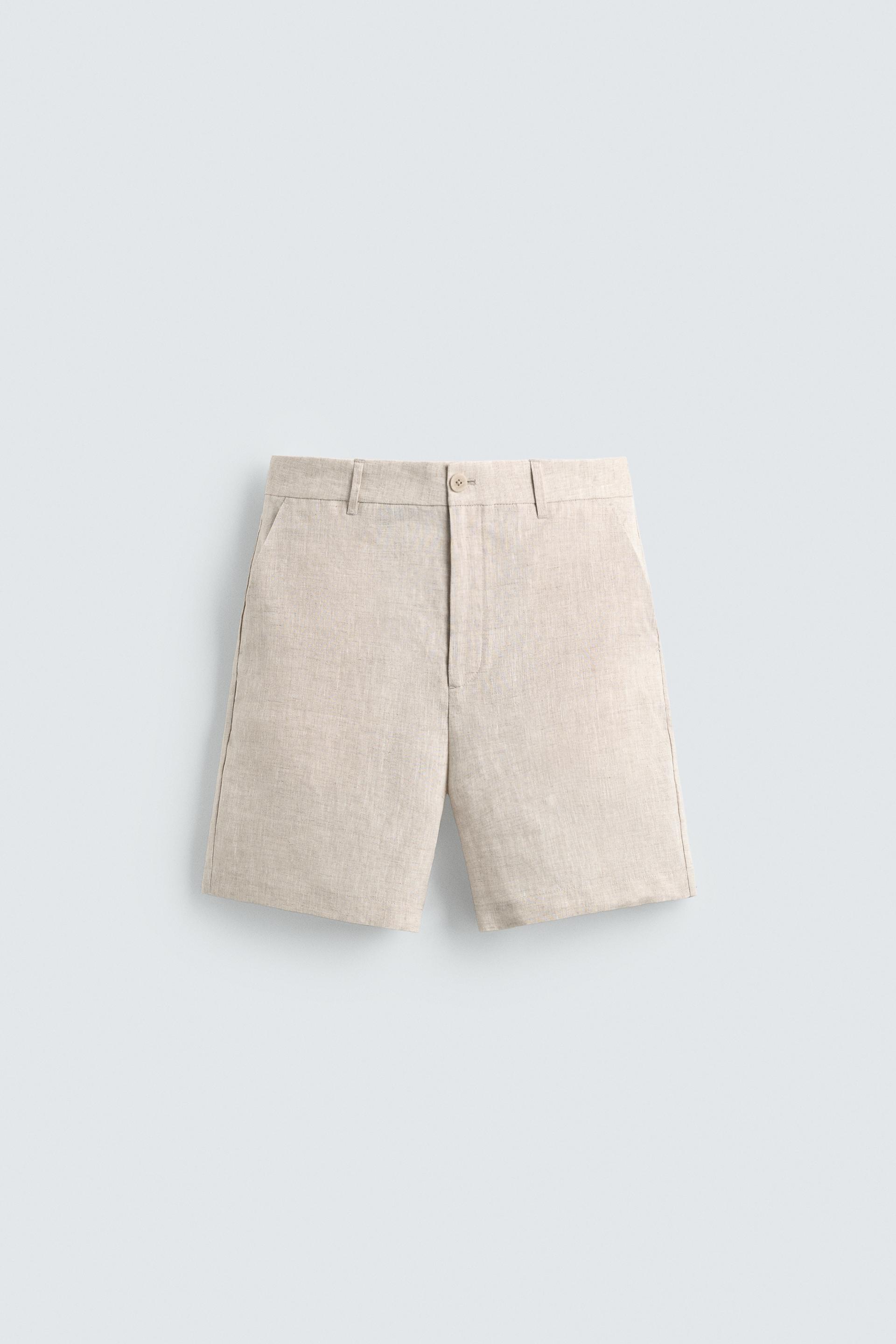 REGULAR FIT 100% LINEN SHORTS by ZARA