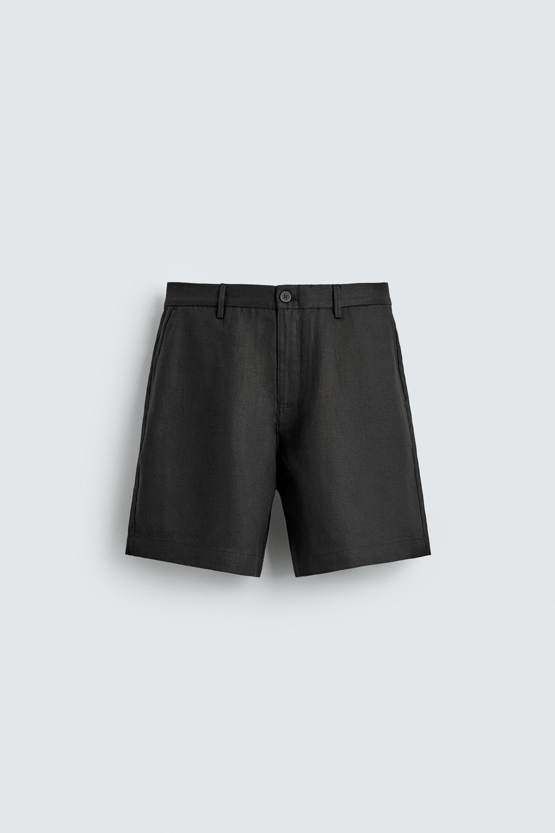 REGULAR FIT 100% LINEN SHORTS by ZARA