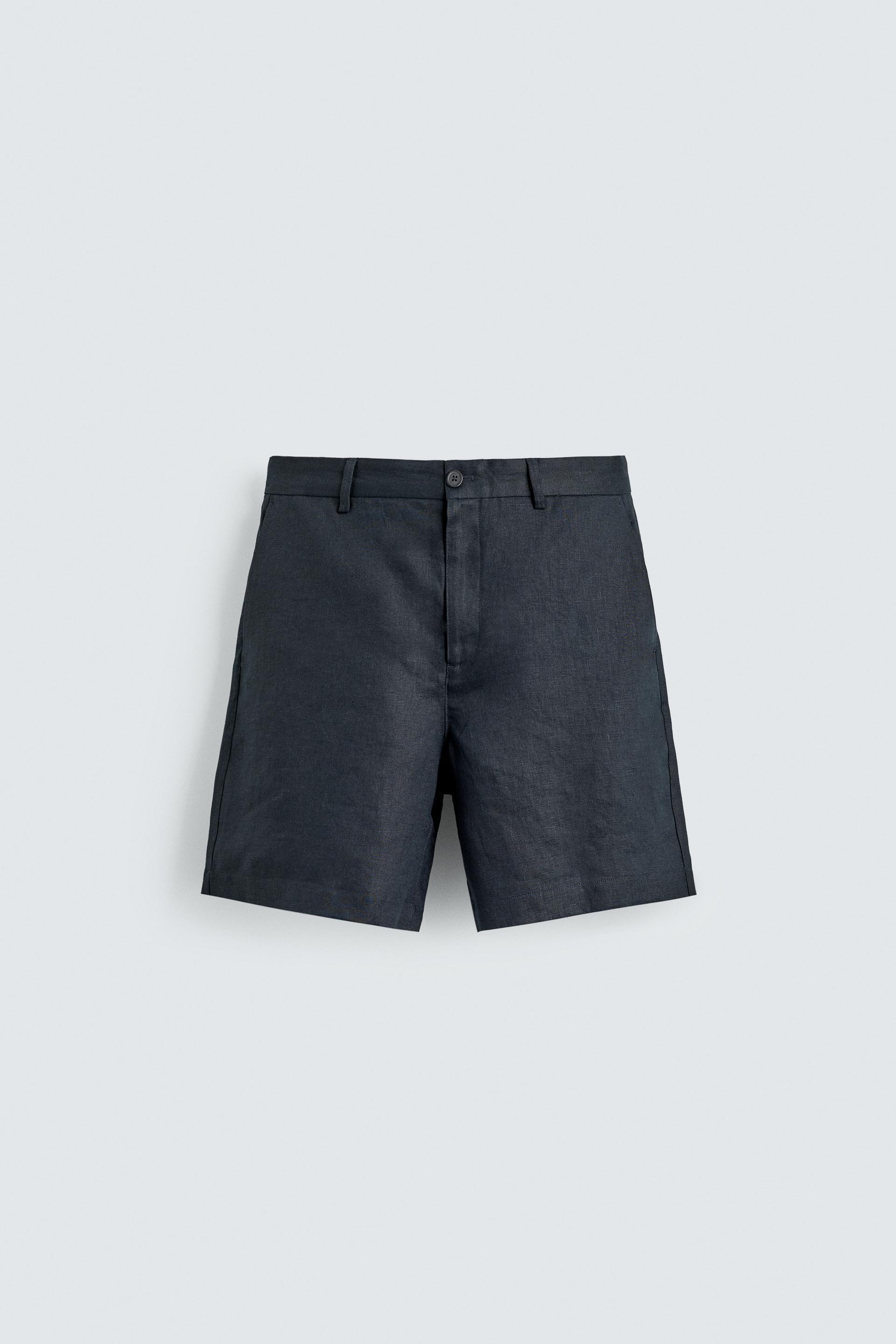 REGULAR FIT 100% LINEN SHORTS by ZARA