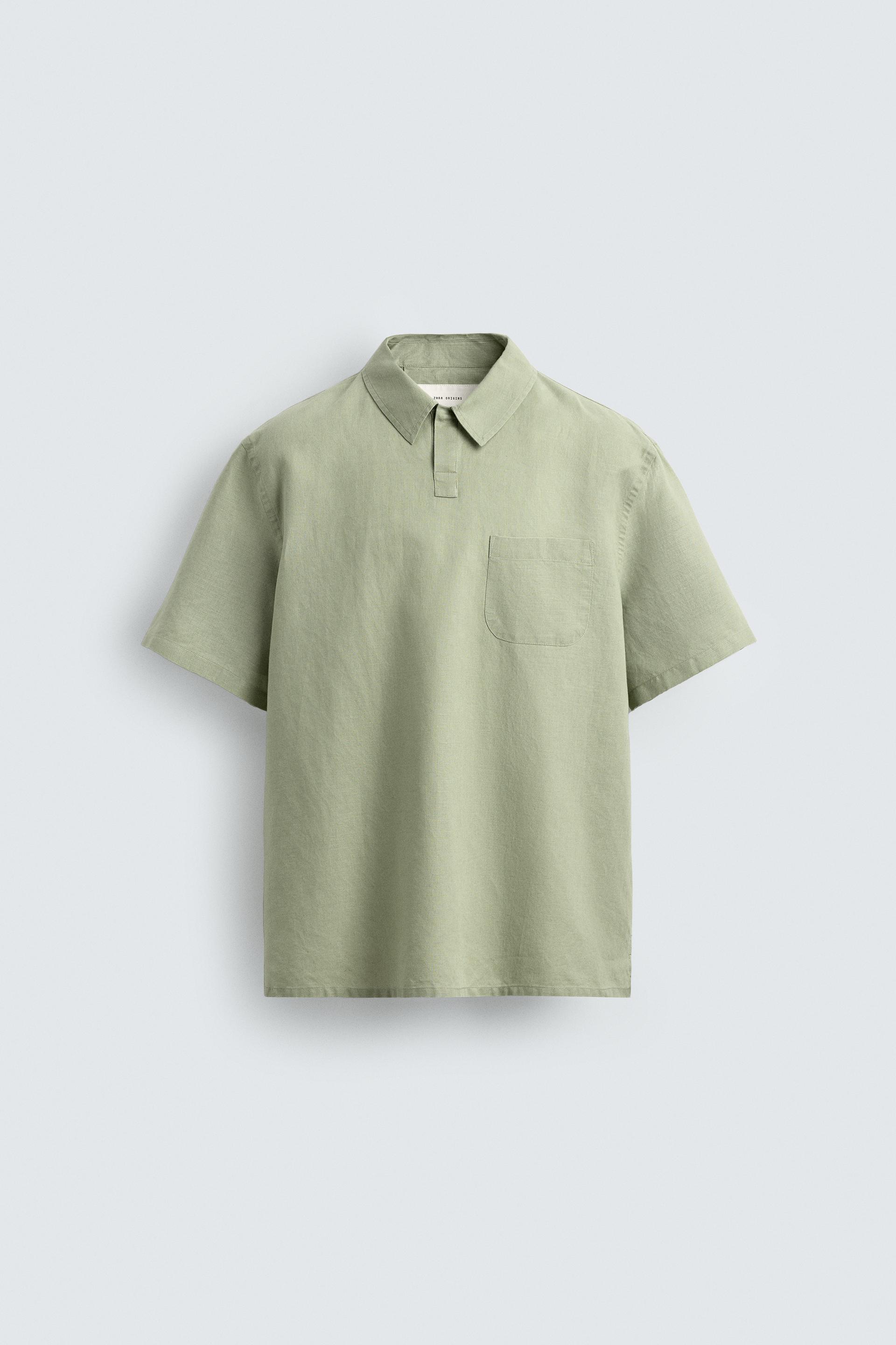 REGULAR FIT HEMP COTTON BLEND POLO by ZARA