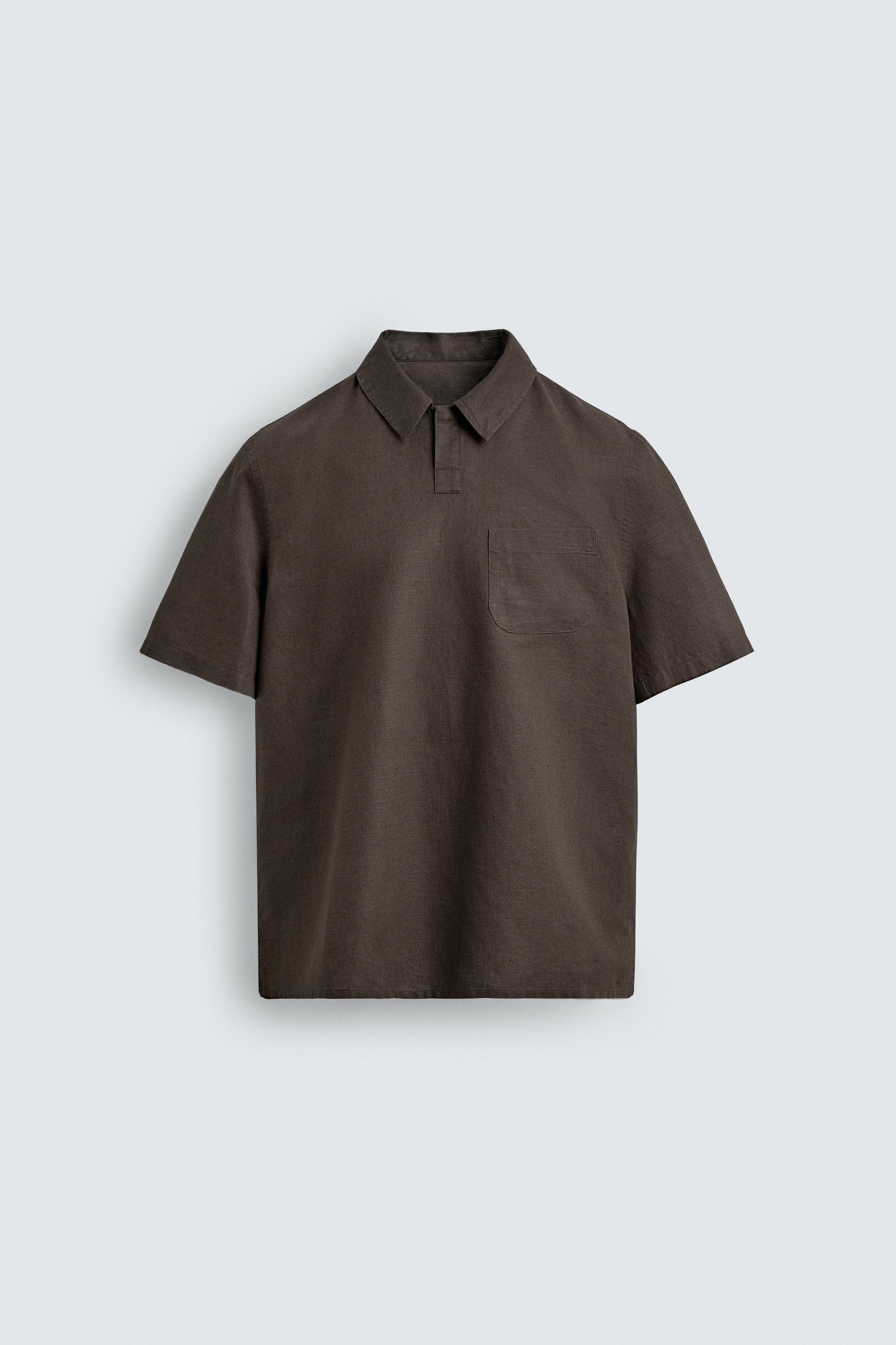 REGULAR FIT HEMP COTTON BLEND POLO by ZARA