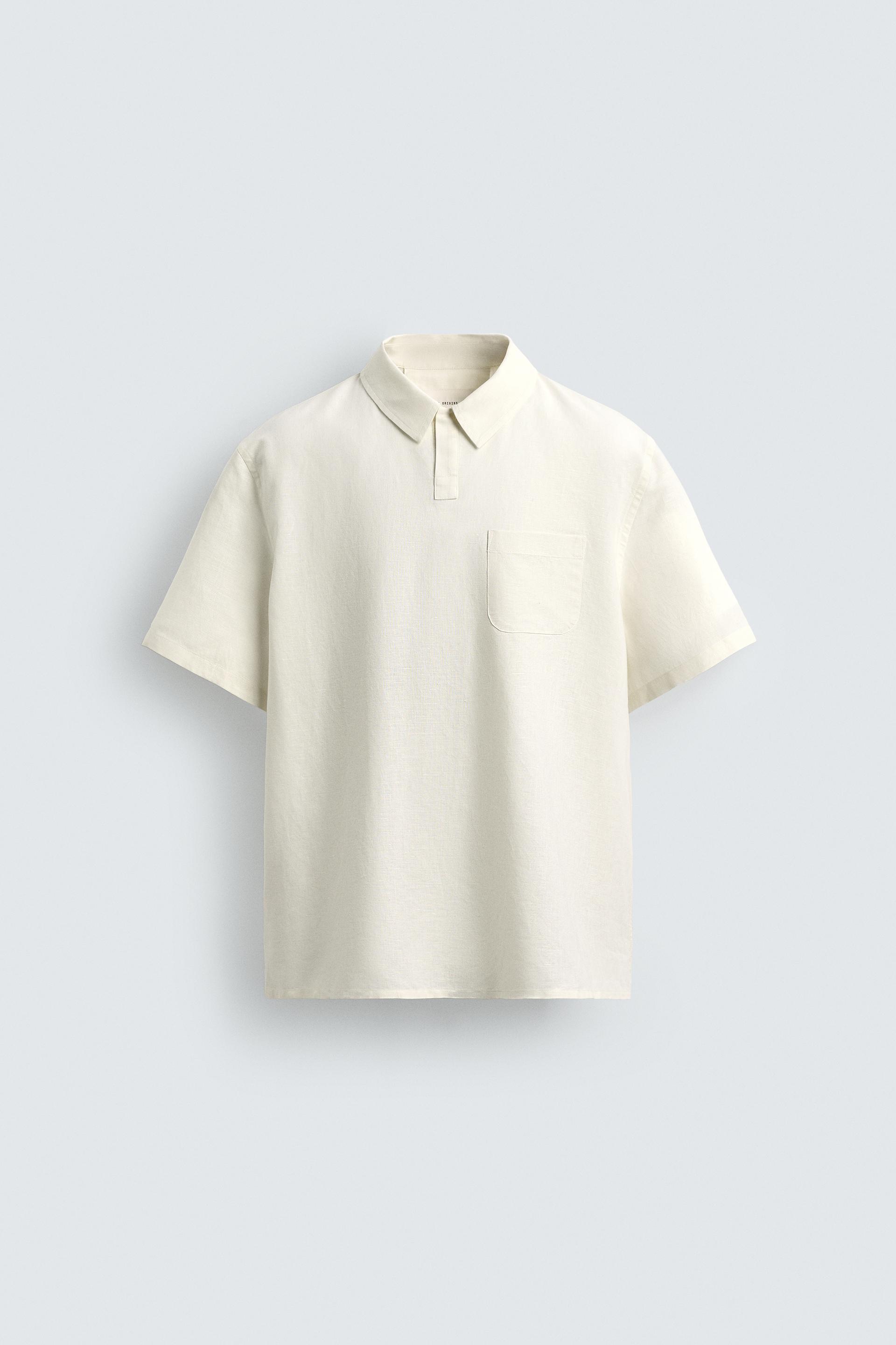 REGULAR FIT HEMP COTTON BLEND POLO by ZARA