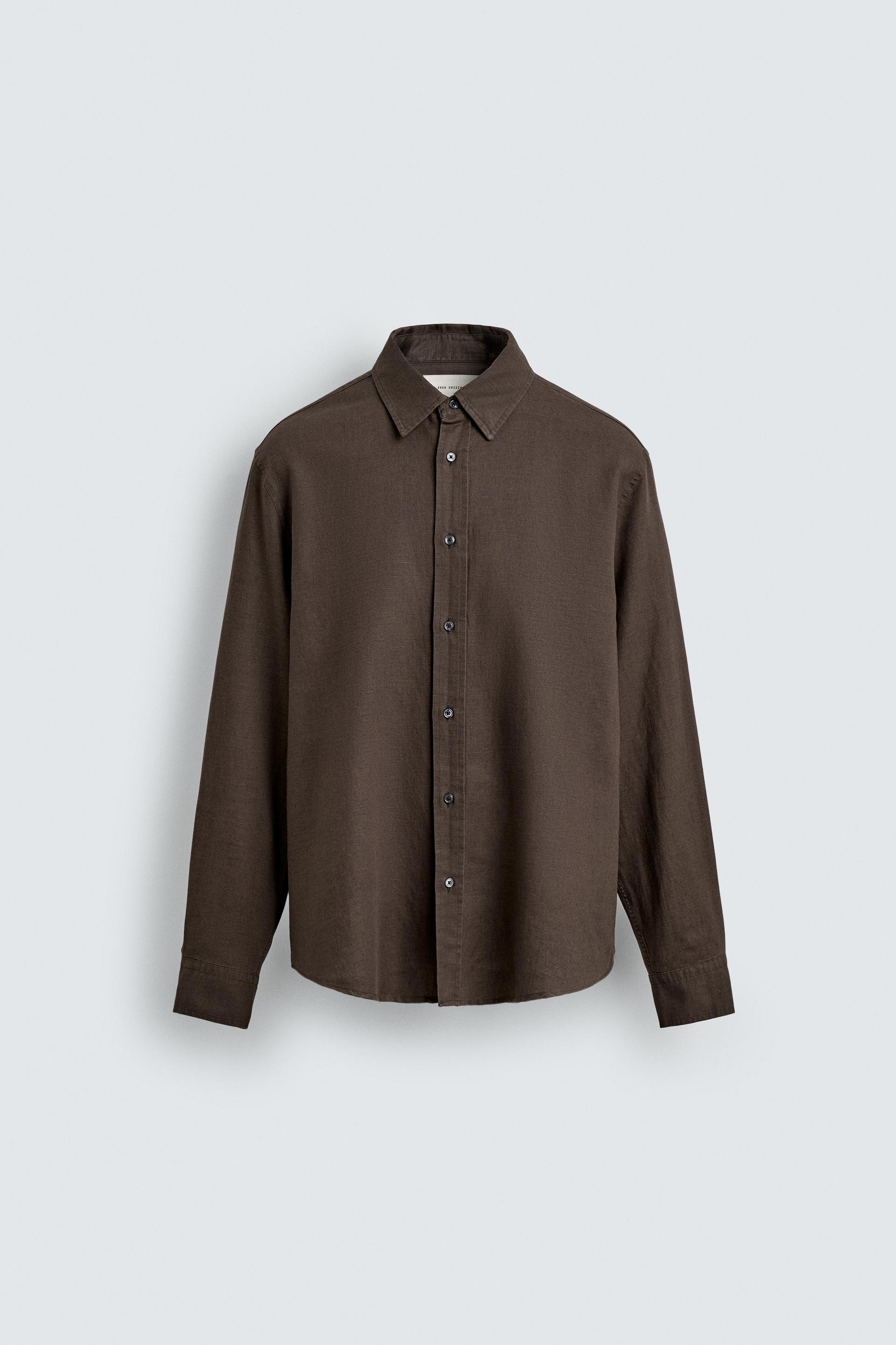 REGULAR FIT HEMP-COTTON SHIRT by ZARA