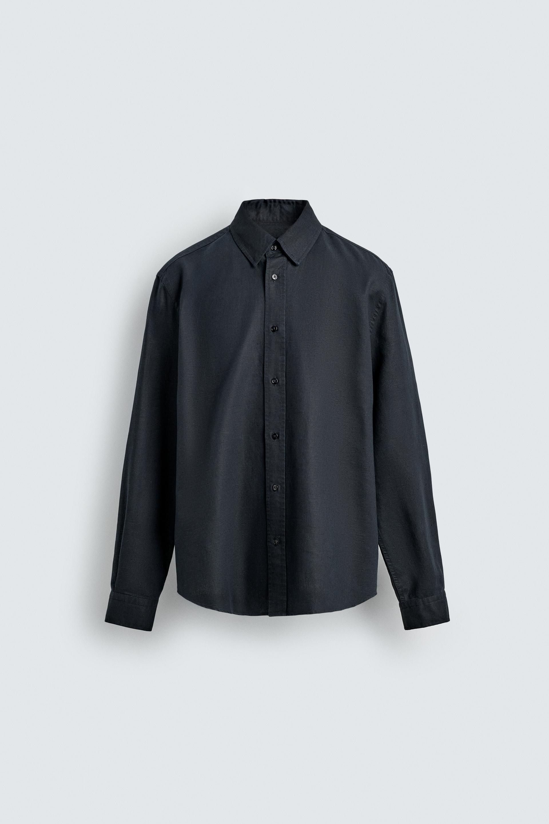 REGULAR FIT HEMP-COTTON SHIRT by ZARA
