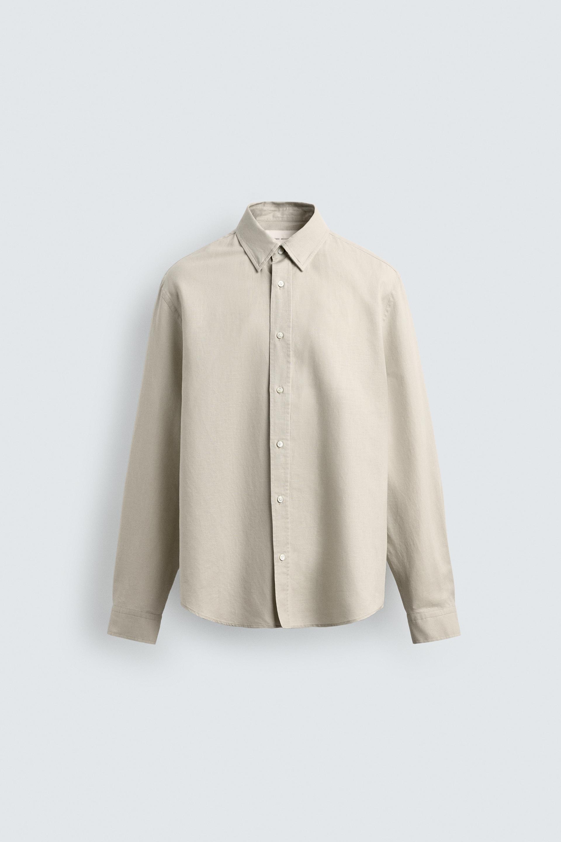 REGULAR FIT HEMP-COTTON SHIRT by ZARA