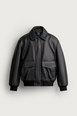 REGULAR FIT LEATHER JACKET by ZARA
