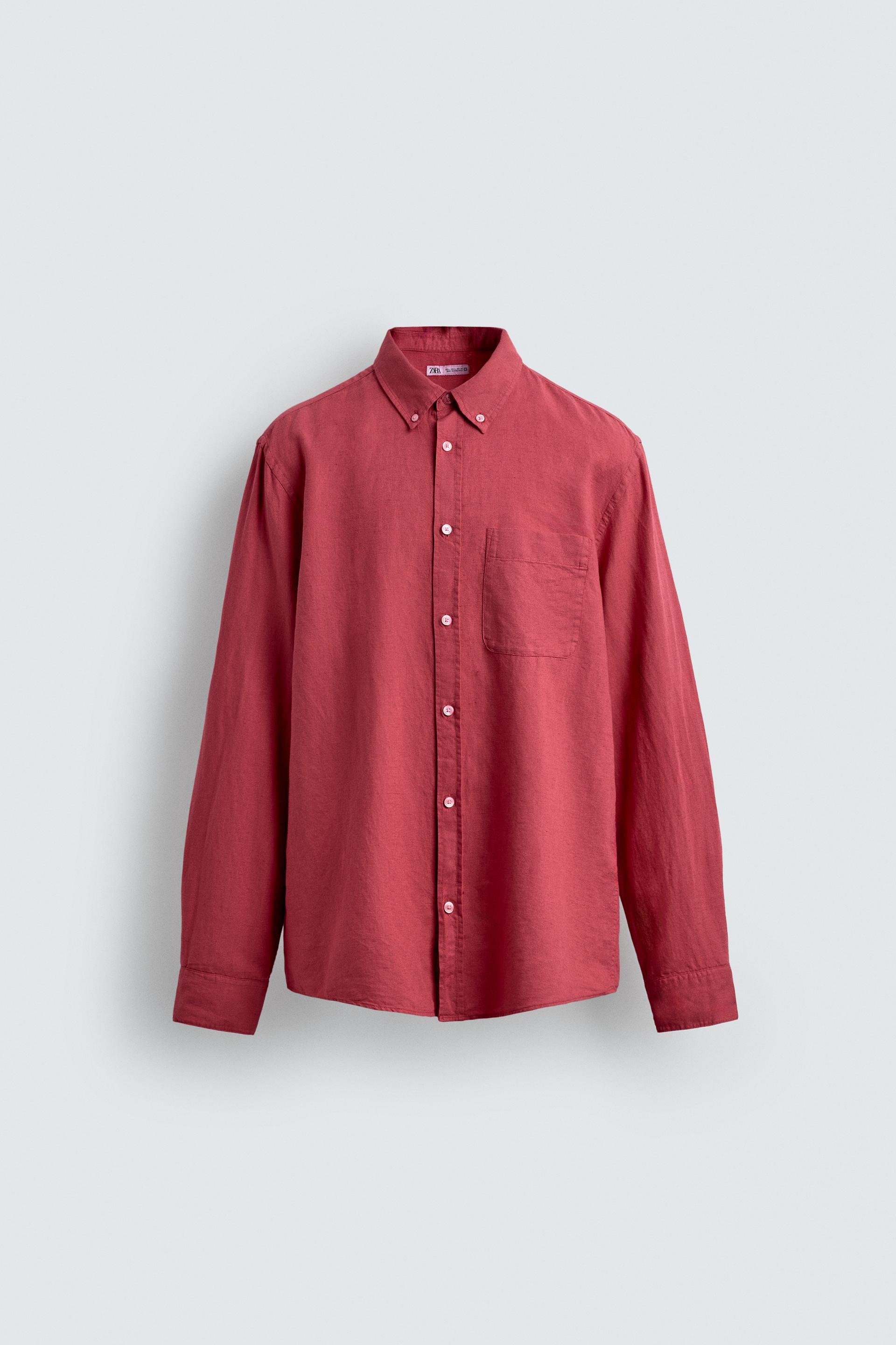 REGULAR FIT LINEN - COTTON SHIRT by ZARA