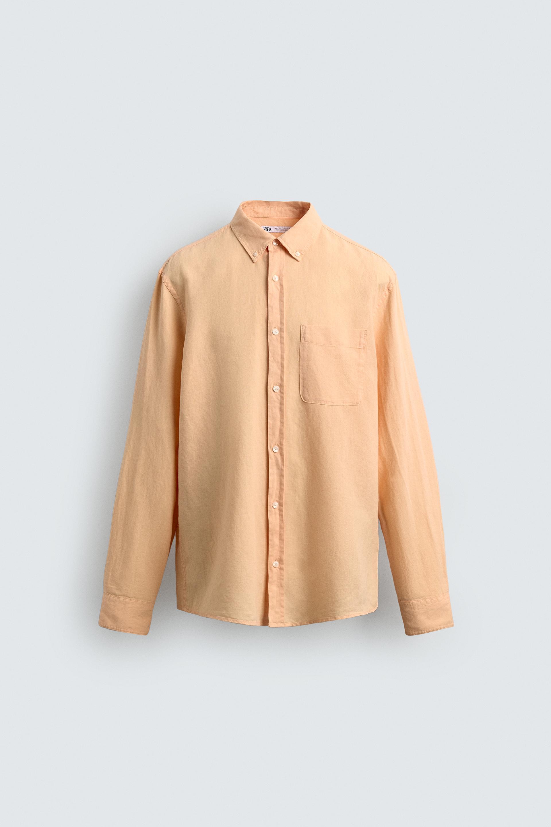REGULAR FIT LINEN - COTTON SHIRT by ZARA