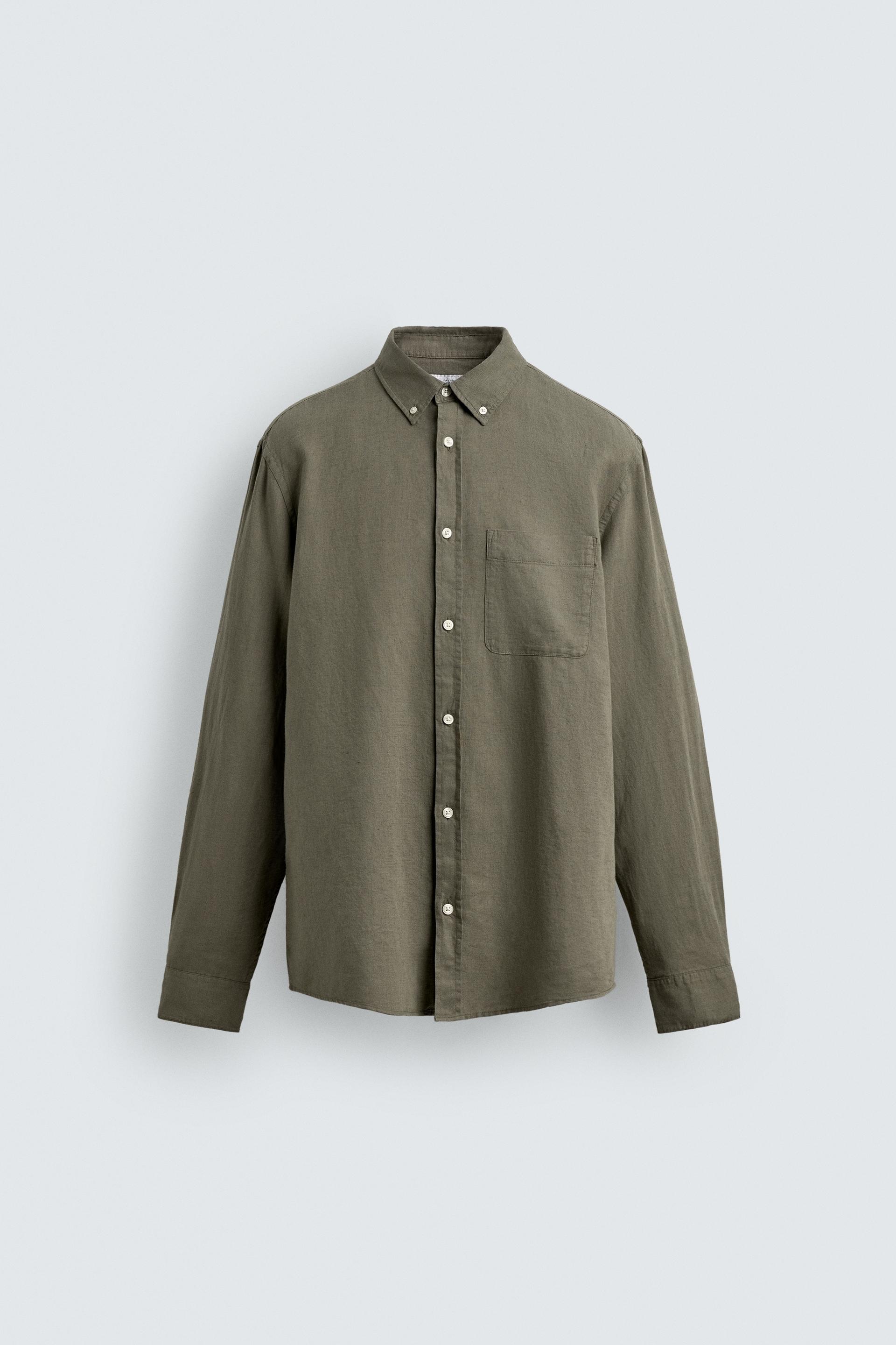 REGULAR FIT LINEN - COTTON SHIRT by ZARA