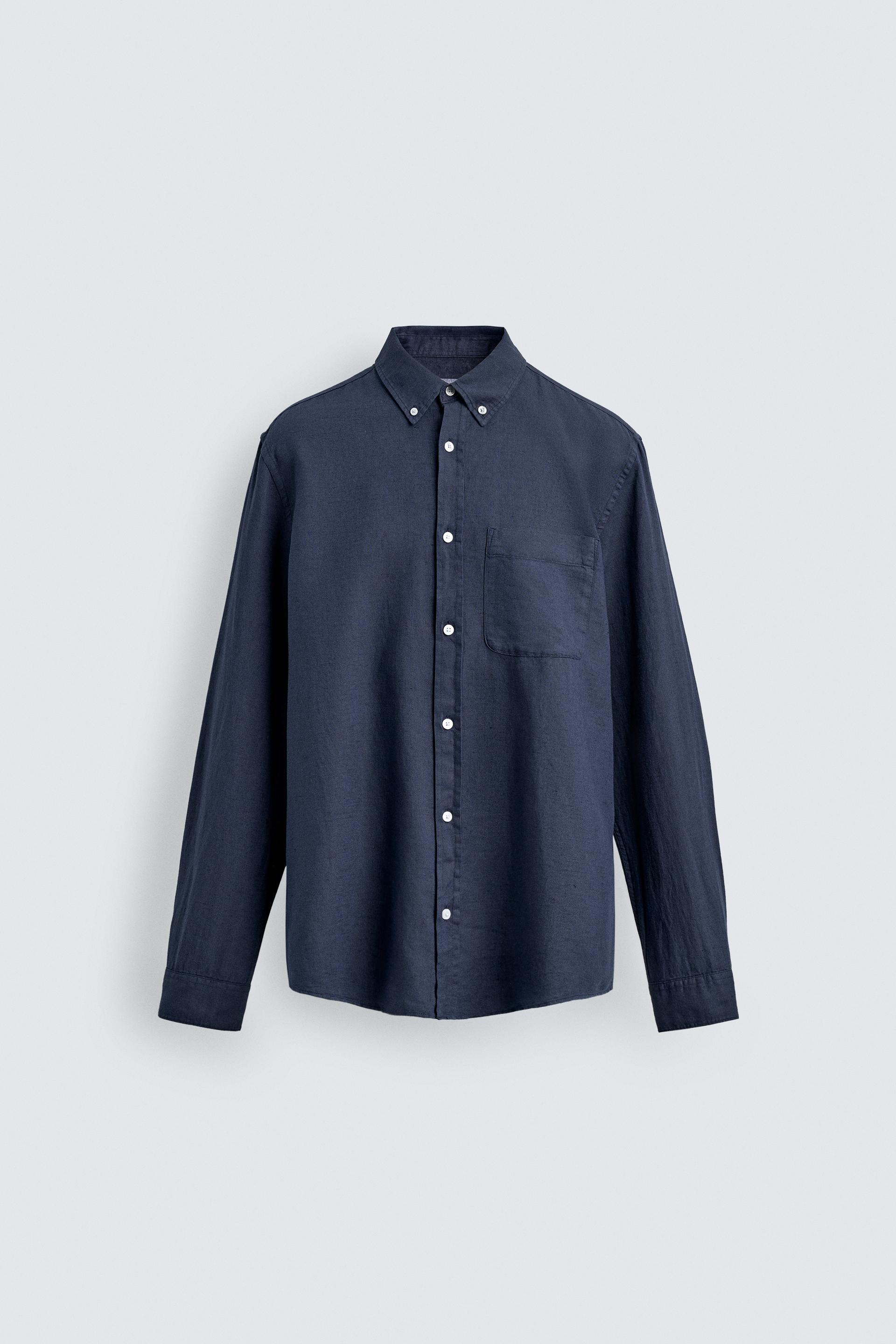 REGULAR FIT LINEN - COTTON SHIRT by ZARA