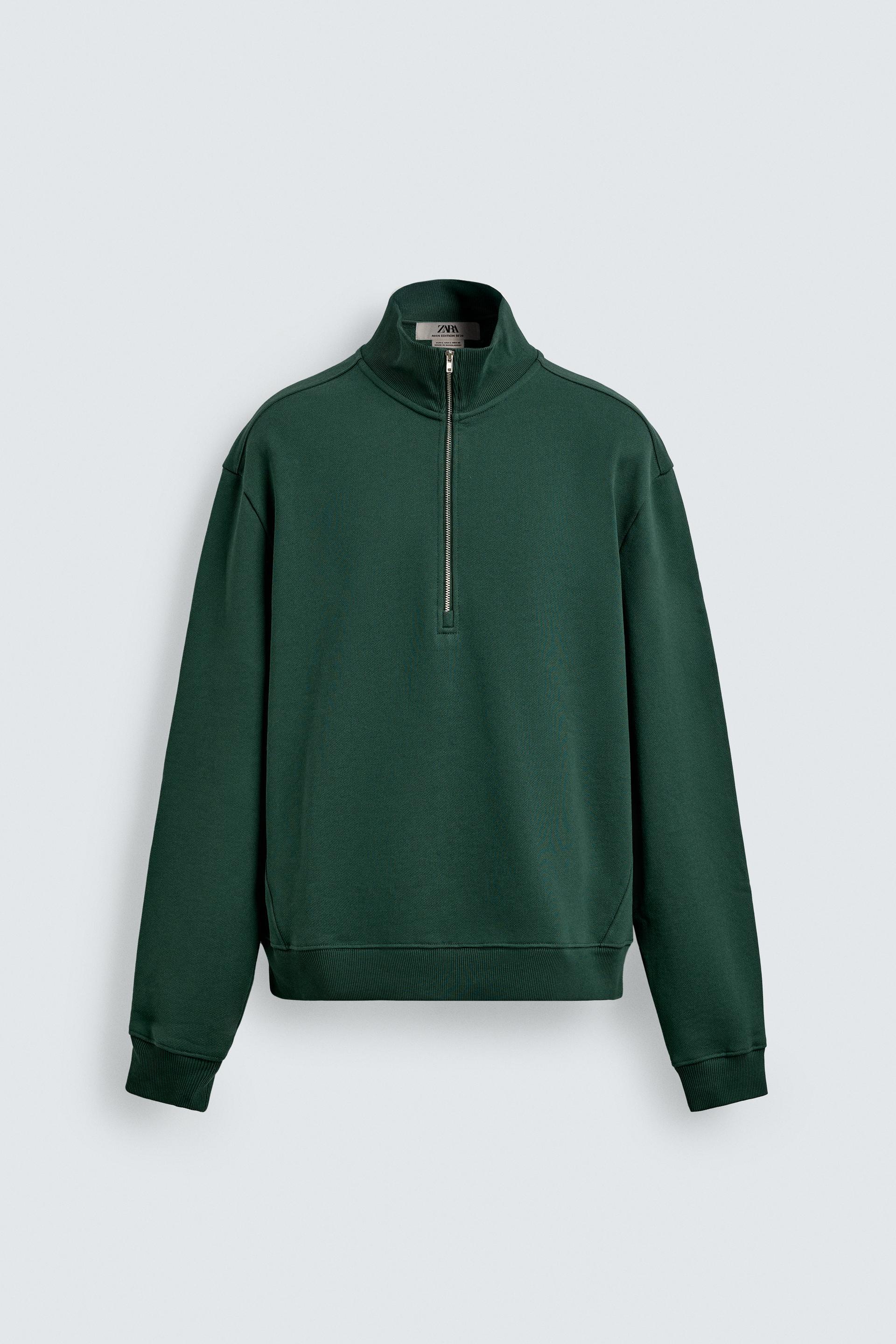 REGULAR FIT QUARTER-ZIP SWEAT-SHIRT by ZARA