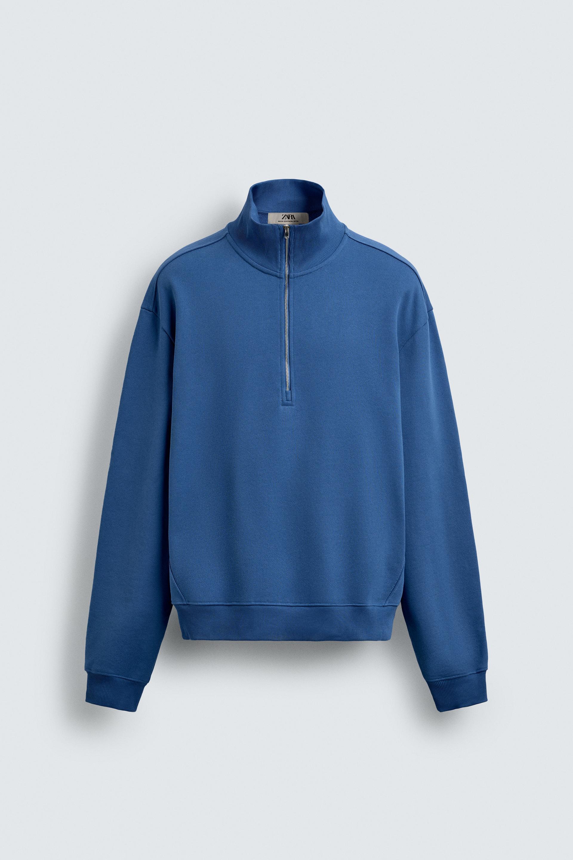 REGULAR FIT QUARTER-ZIP SWEAT-SHIRT by ZARA