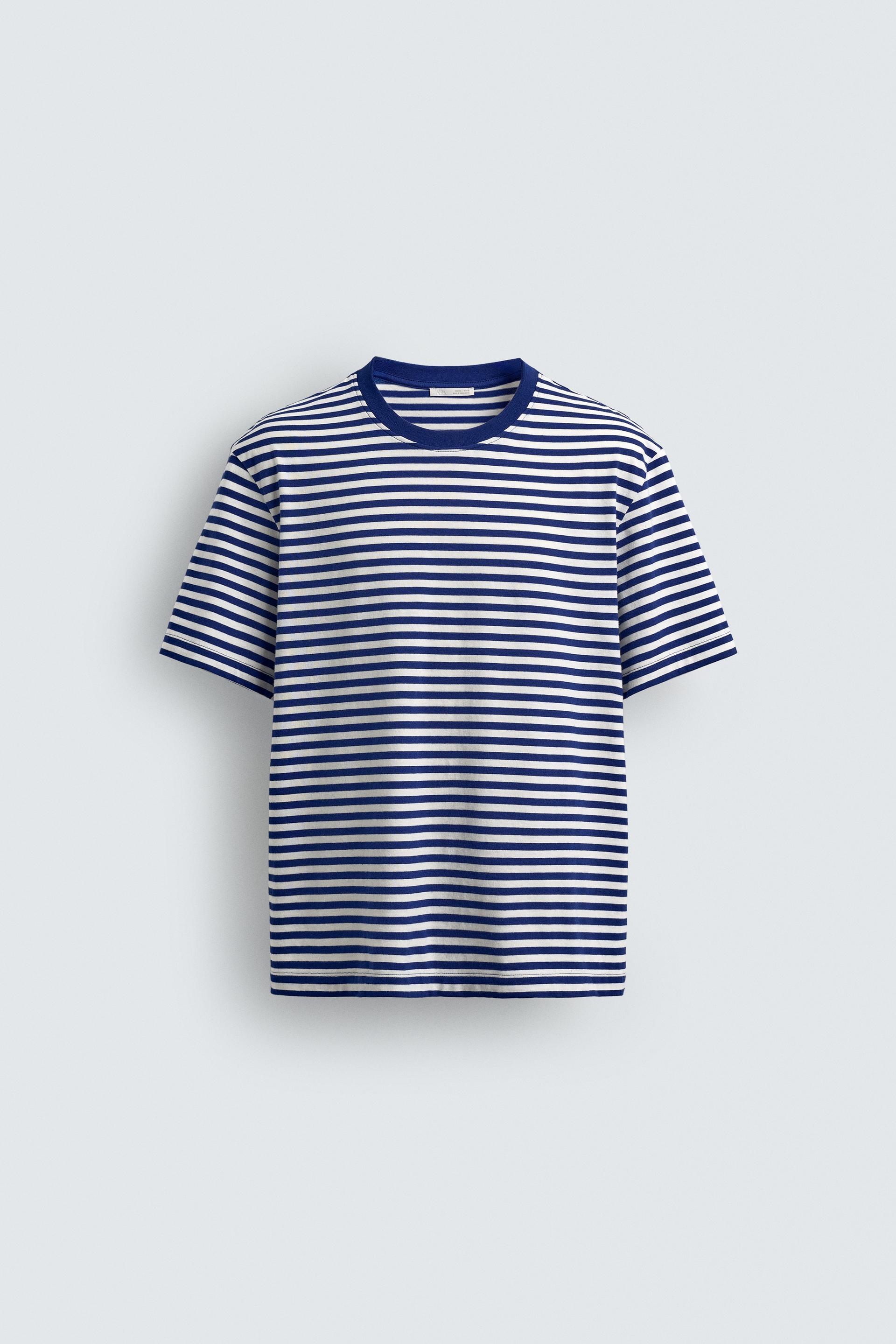 REGULAR FIT STRIPED JACQUARD T-SHIRT by ZARA