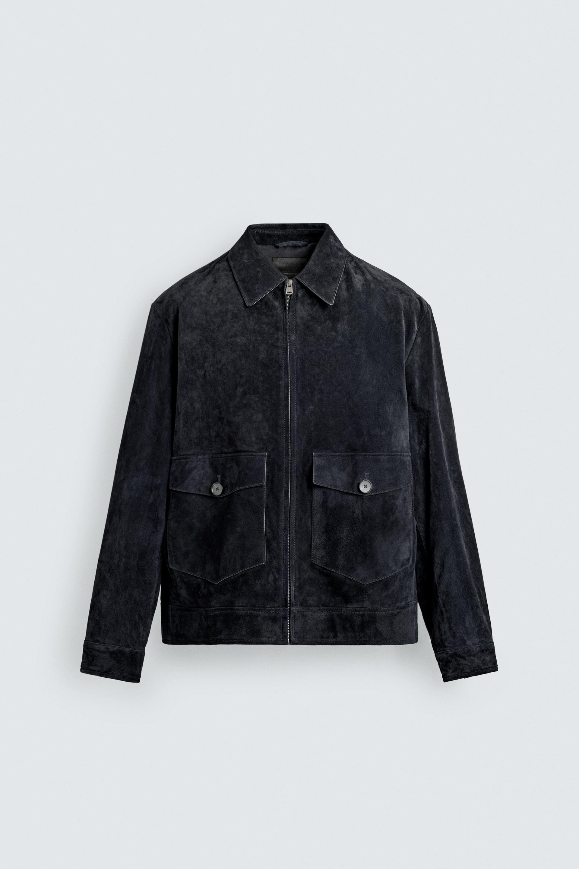 REGULAR FIT SUEDE LEATHER JACKET by ZARA