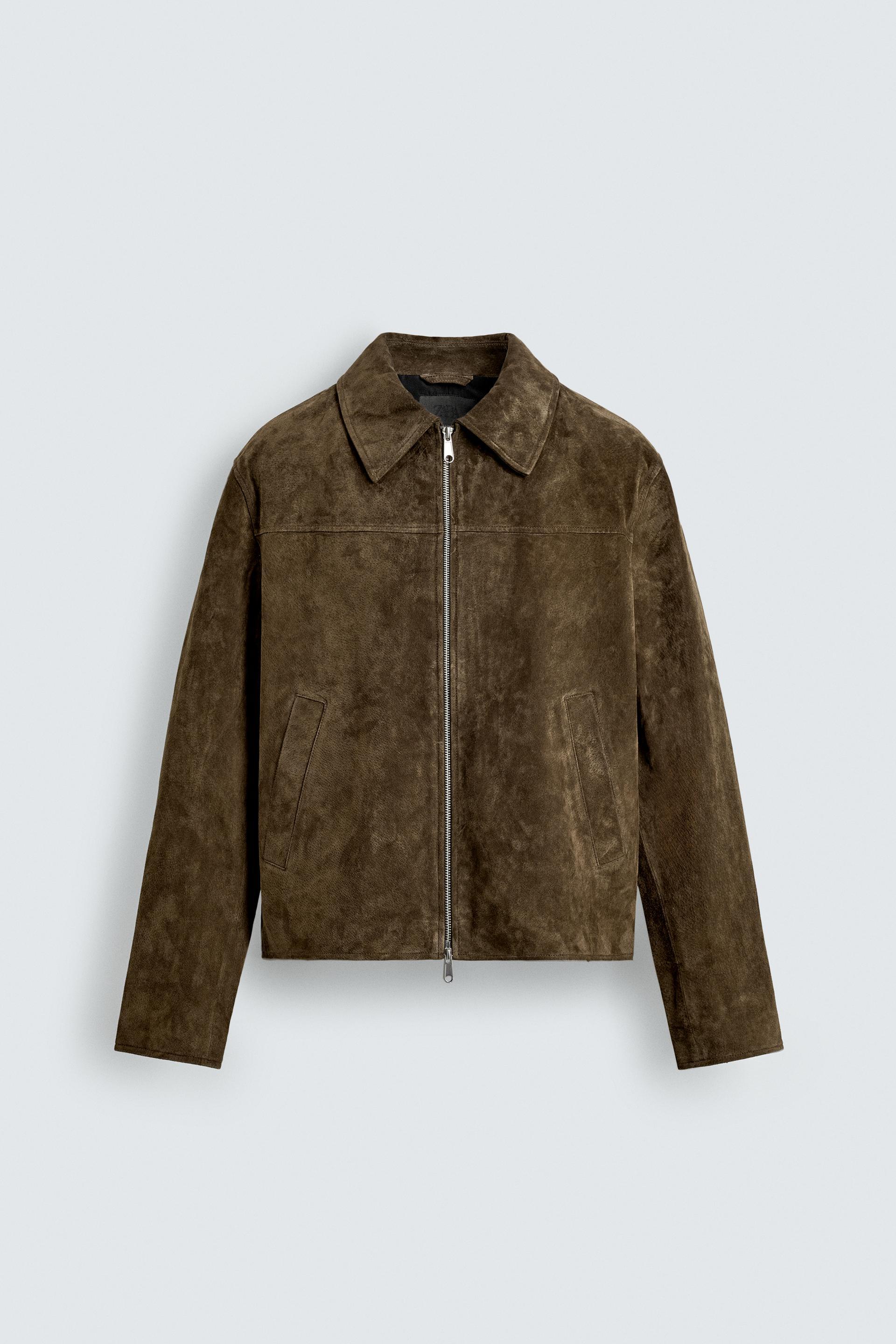 REGULAR FIT SUEDE LEATHER OVERSHIRT by ZARA