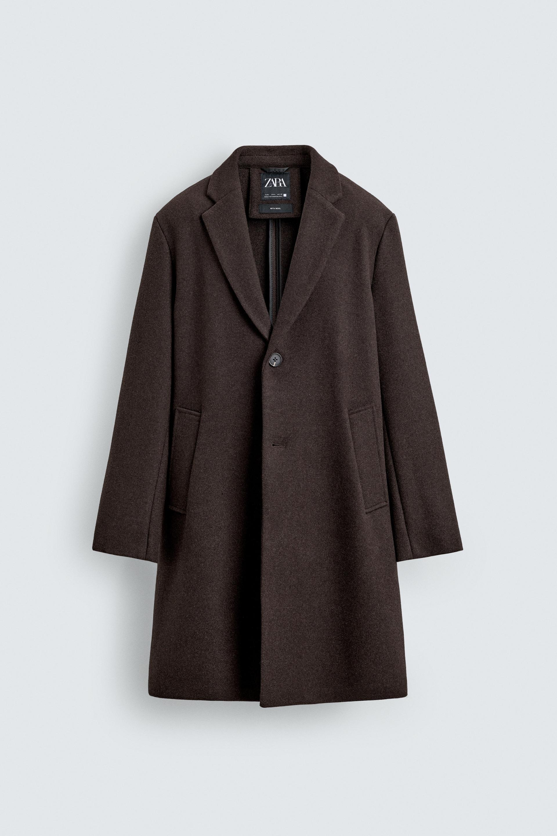 REGULAR FIT WOOL COAT by ZARA