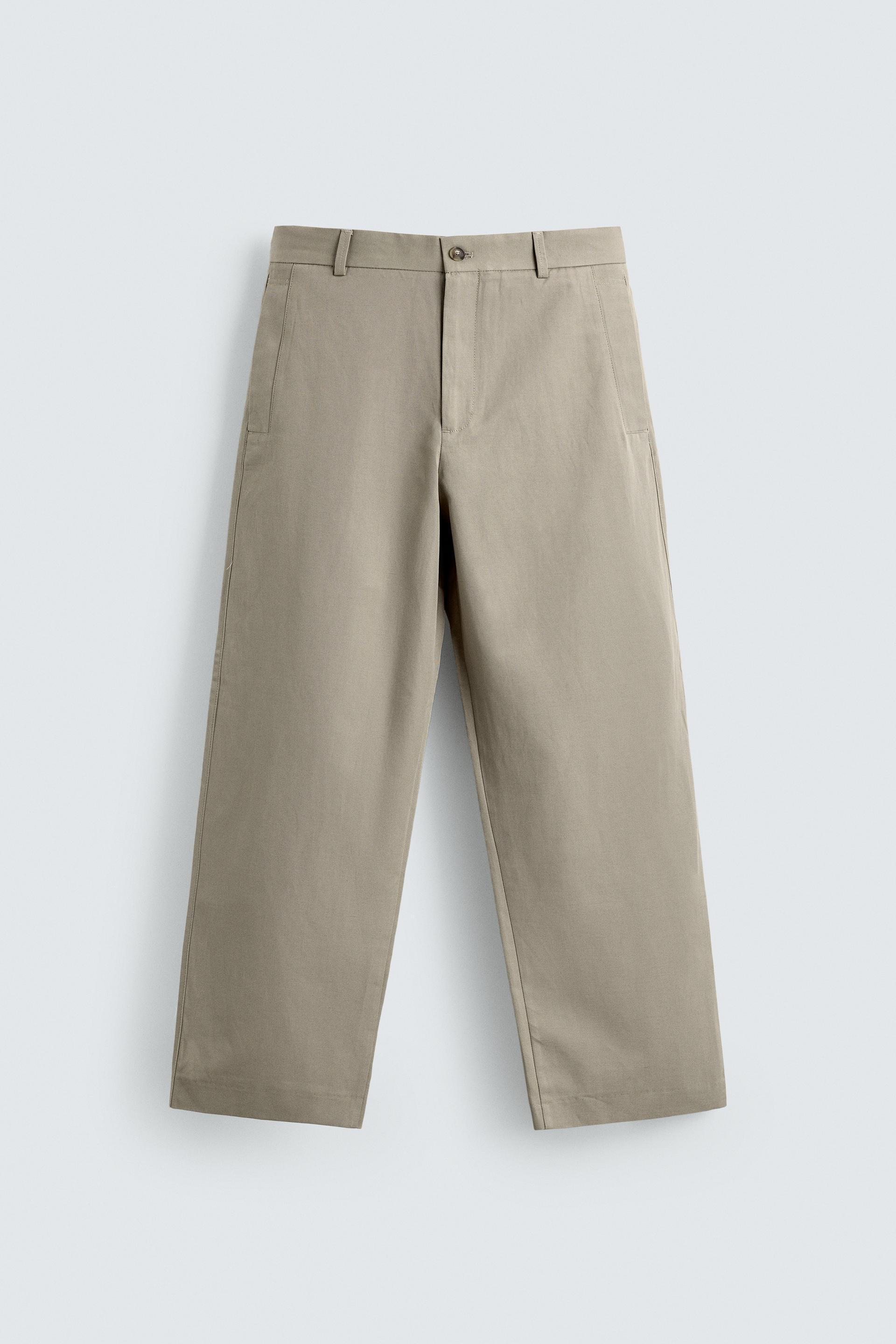 RELAXED FIT COTTON - LINEN PANTS by ZARA