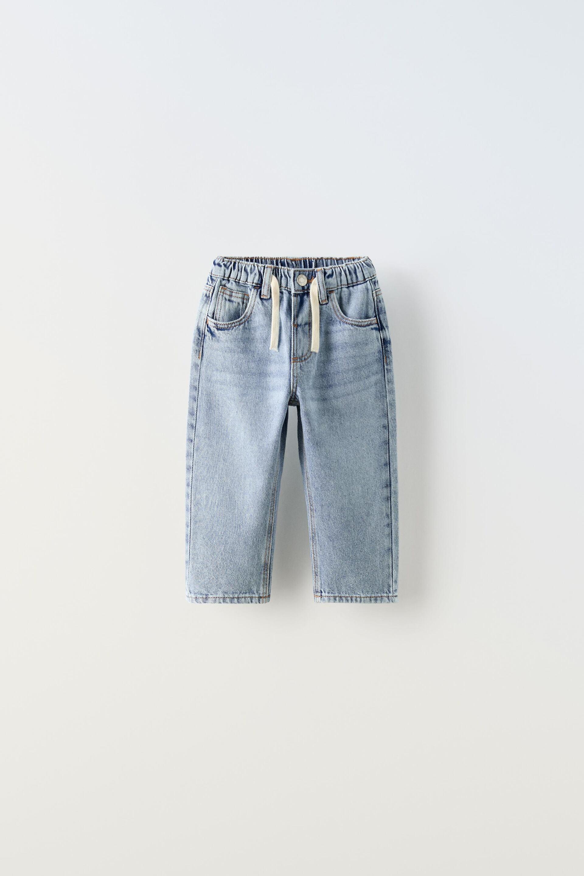 RELAXED FIT DRAWSTRING JEANS by ZARA