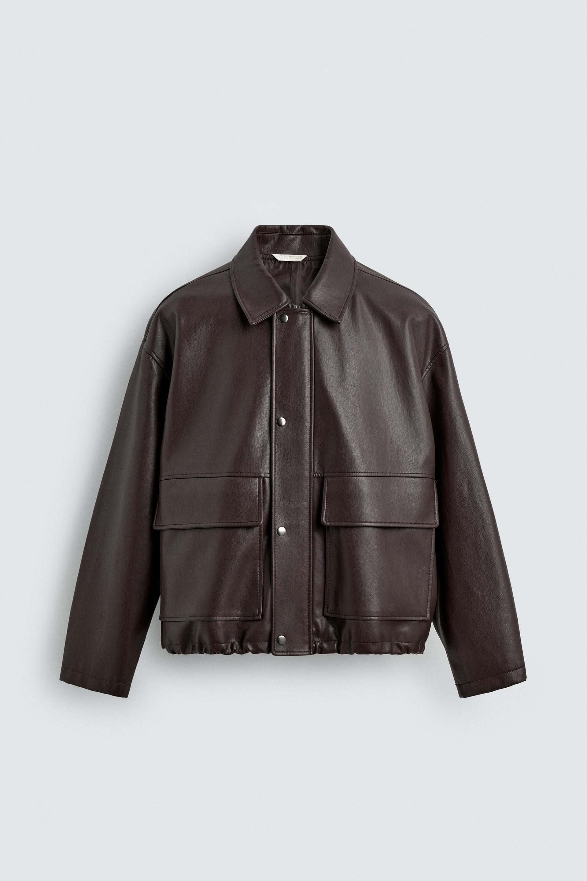 RELAXED FIT FAUX LEATHER JACKET by ZARA